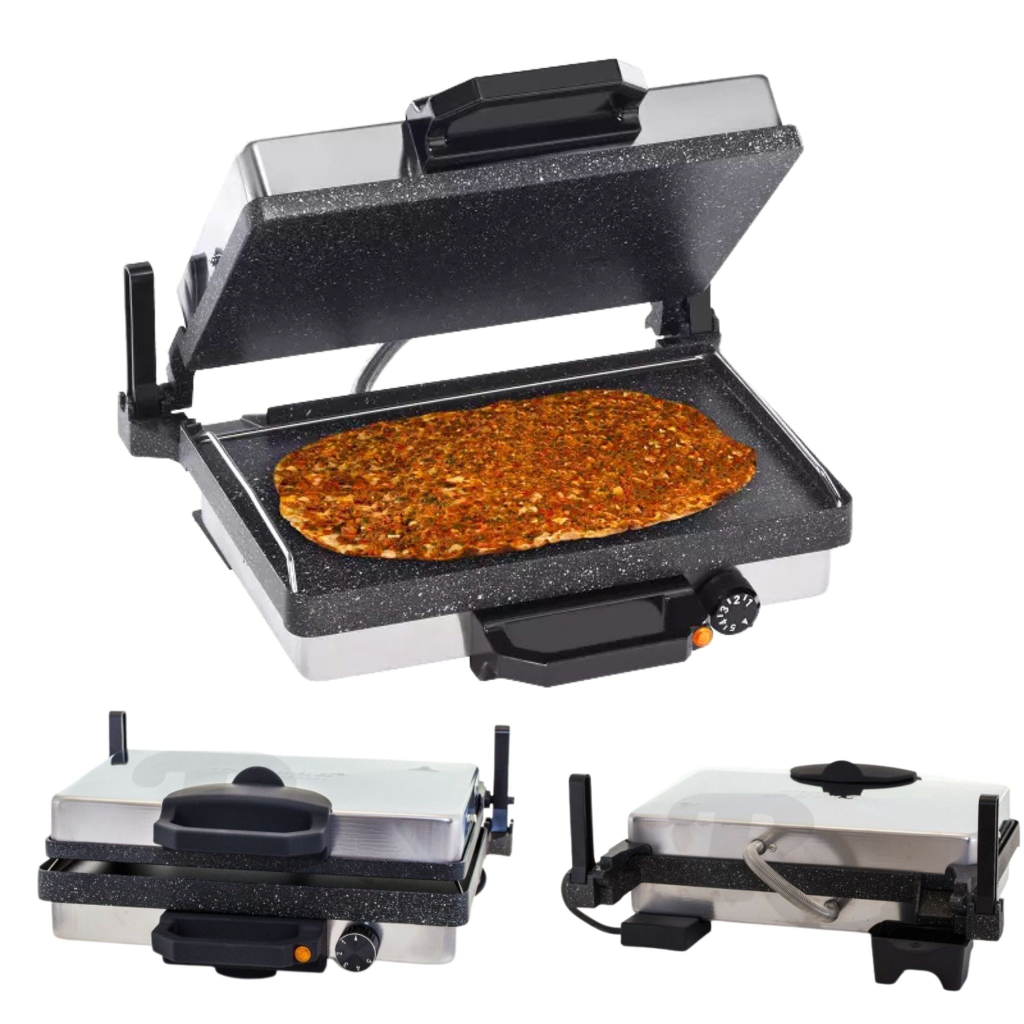 Kontaktgrill Multigrill Granit 2000W, Kasserolle, Teekocher, Mokkamaschine