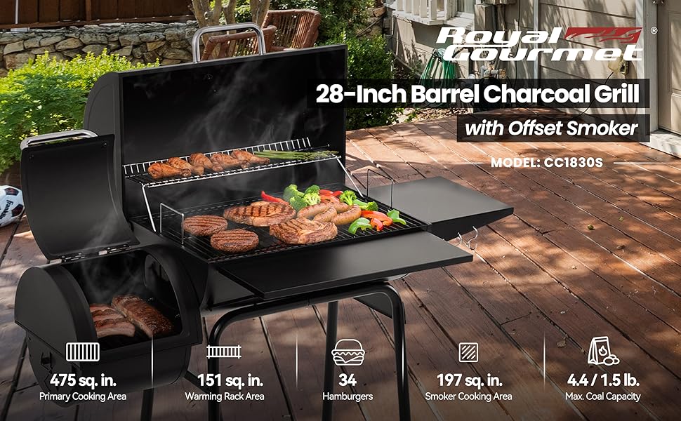 Royal Gourmet Charcoal Grill CC1830S
