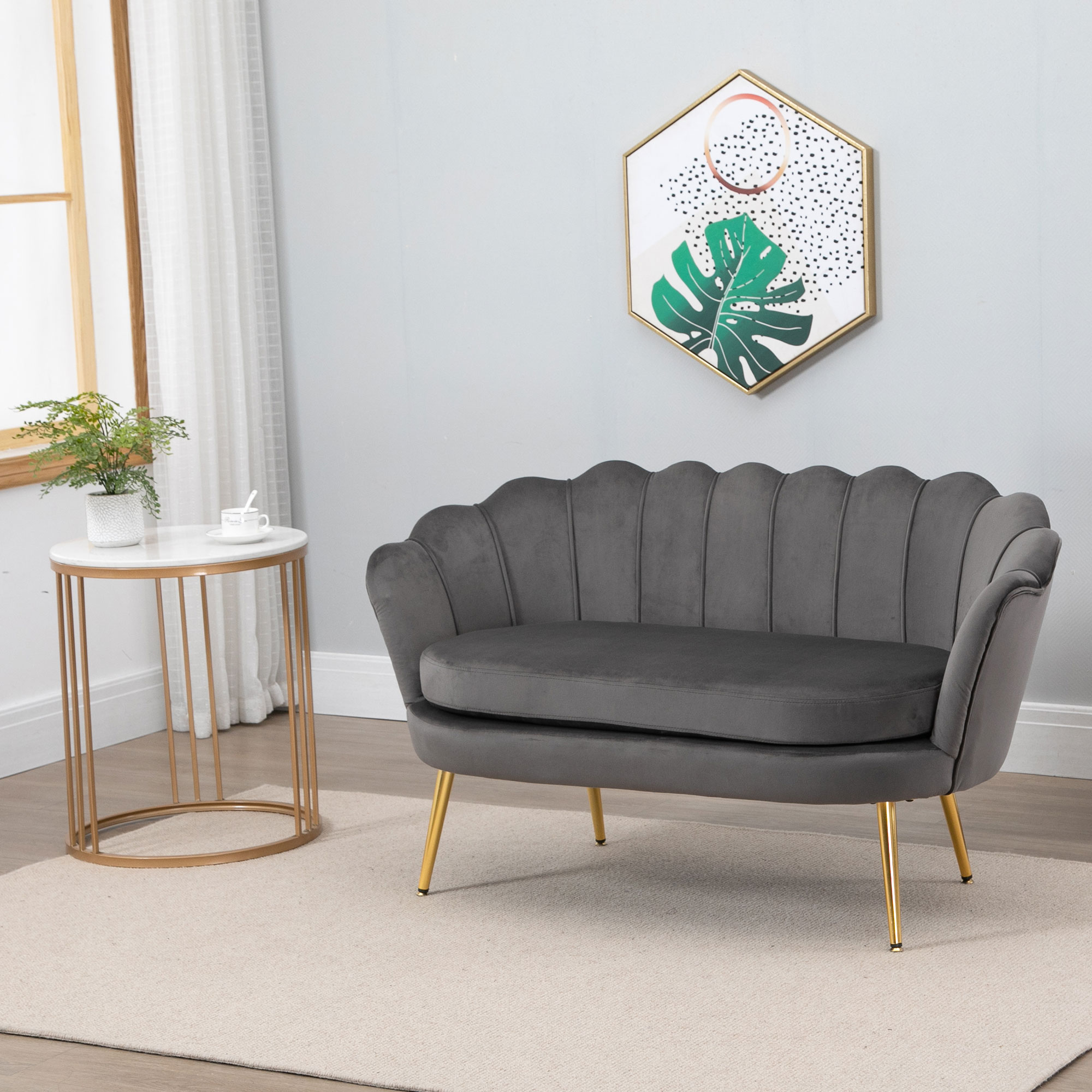 2-zitsbank bank sofa fluweel velvet touch velours look