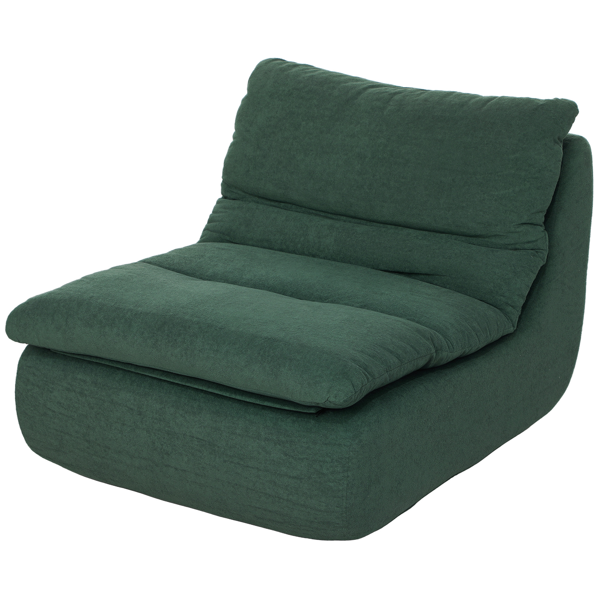 HOMCOM Schaumstoff-Bodensessel, Liegesessel mit waschbarem Bezug, Lounge-Sessel für Wohnzimmer, Schlafzimmer, Grün