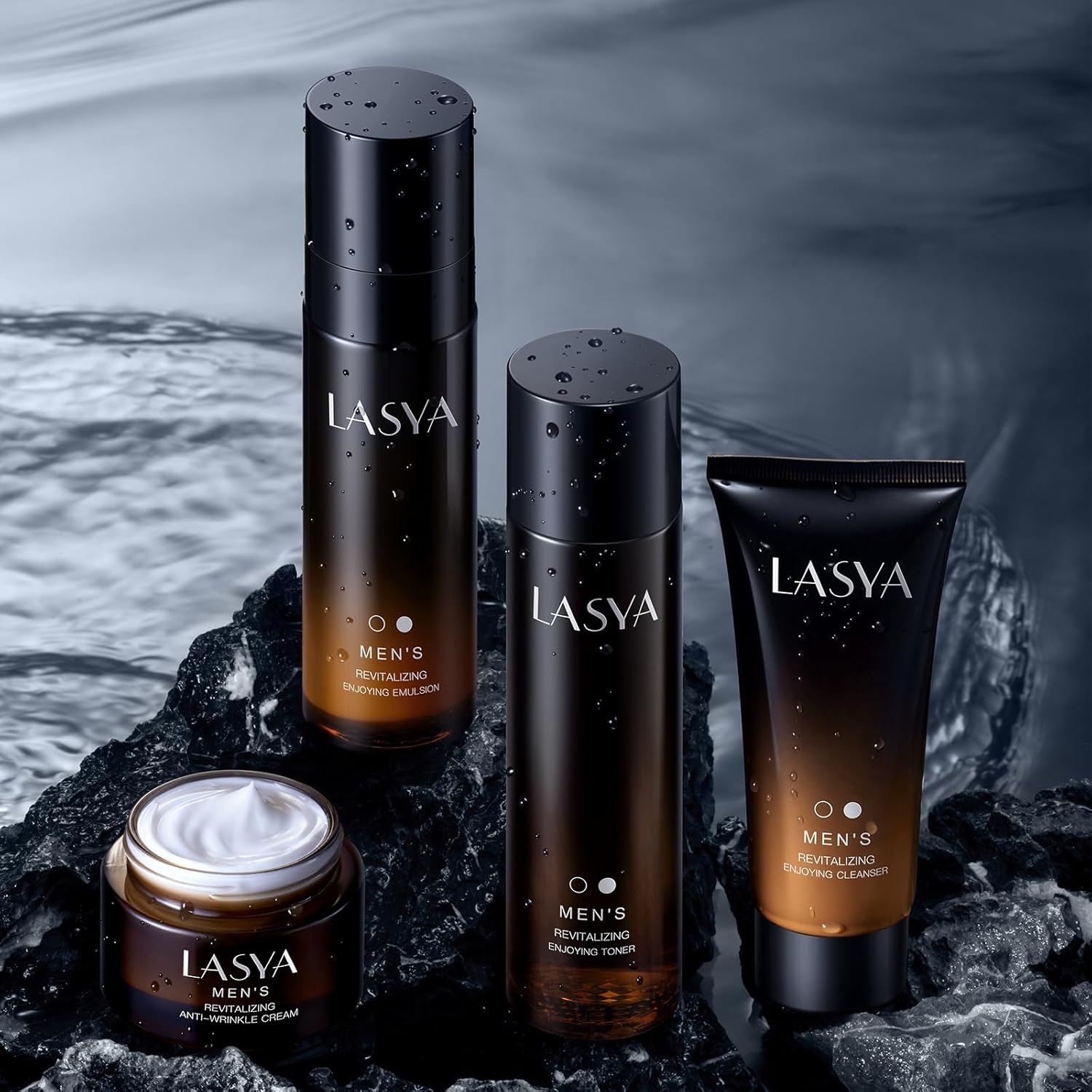Lasya Anti-Aging Skin Care Set for Men, Reduce Wrinkles & Hydrate Men’s Skin Care Kit