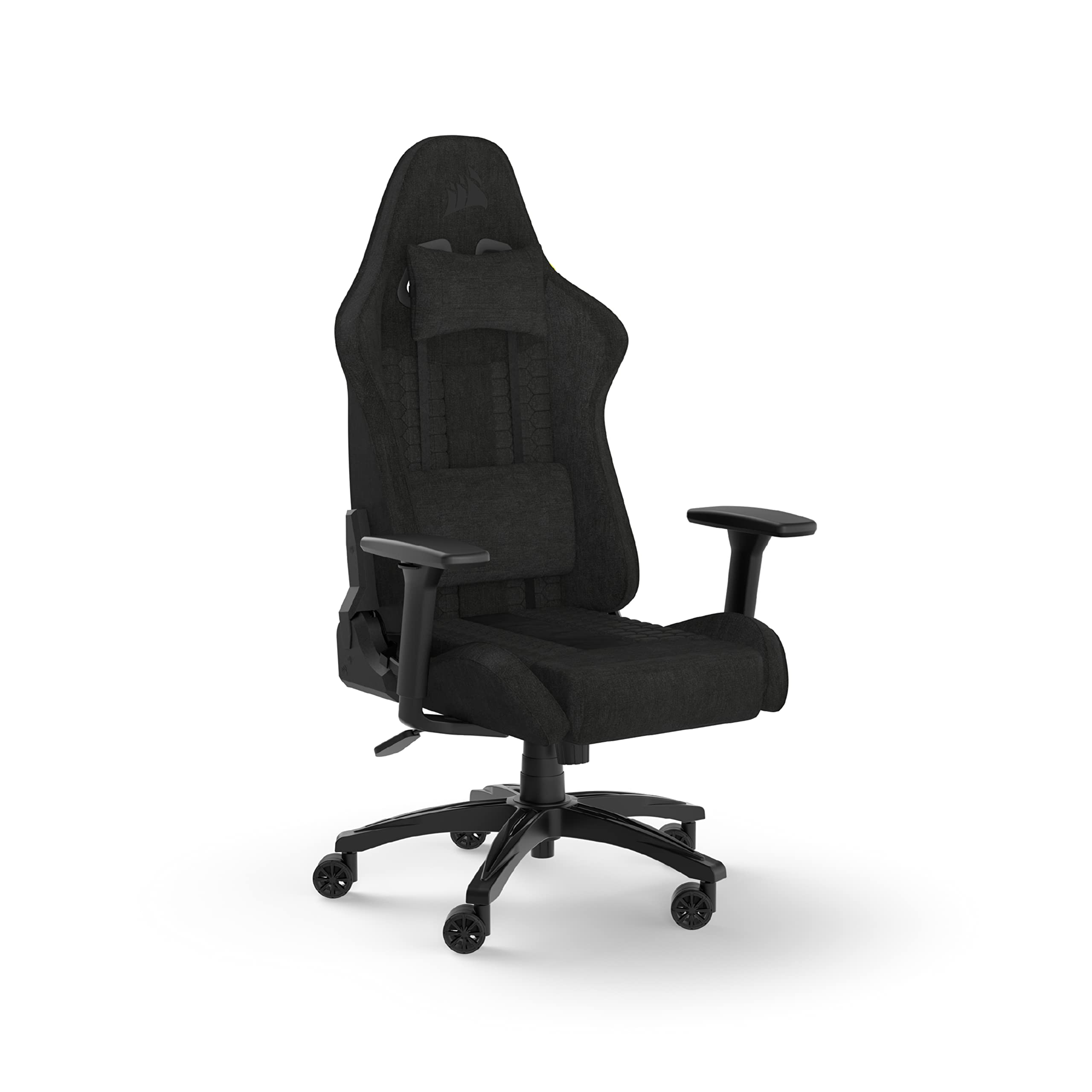 Gaming-Stuhl TC100 Relaxed mit Stoffbezug in Schwarz, Sitzbreite 375 mm sowie Lenden- und Nackenkissen