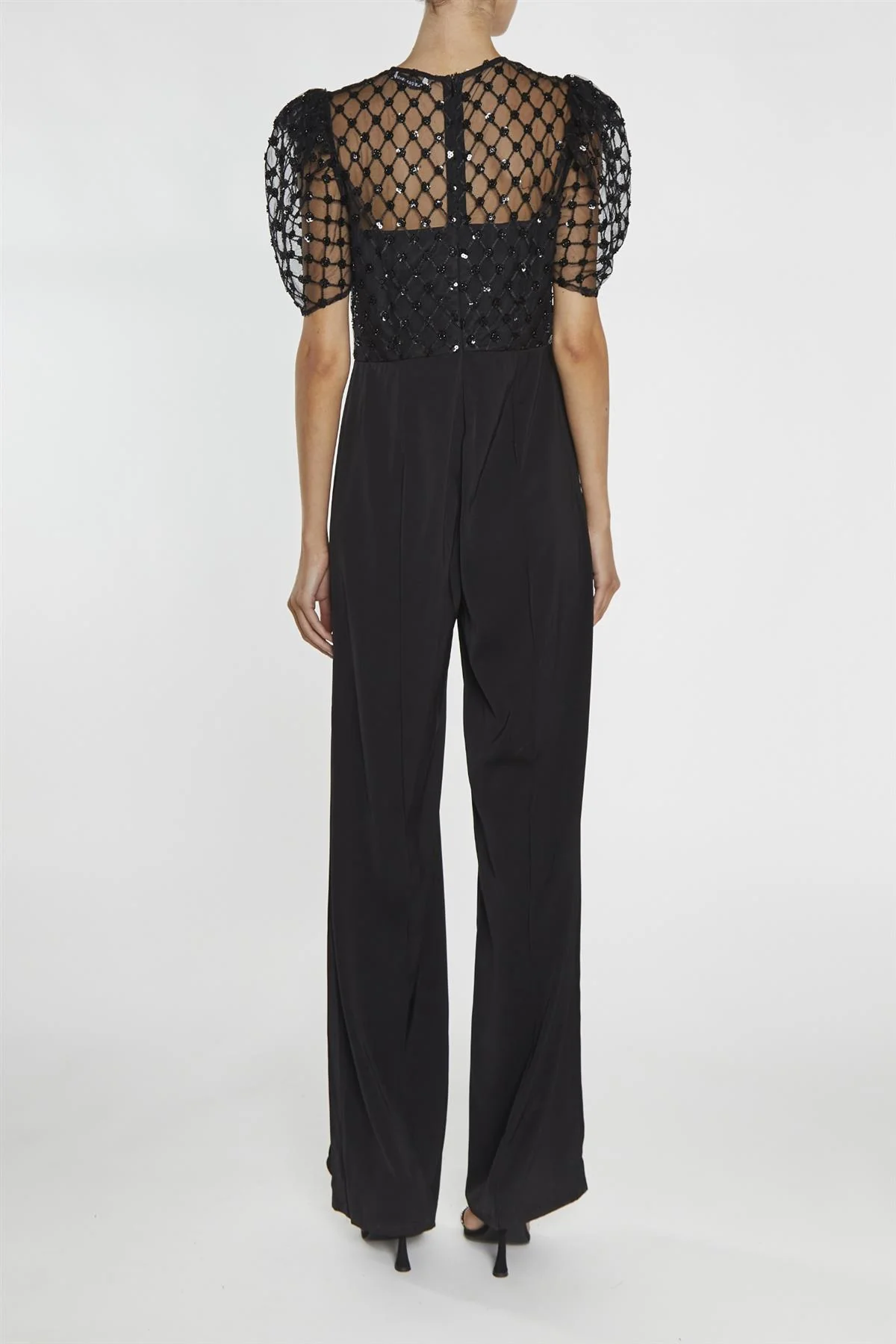 Mara Black Puff Sleeve Jumpsuit