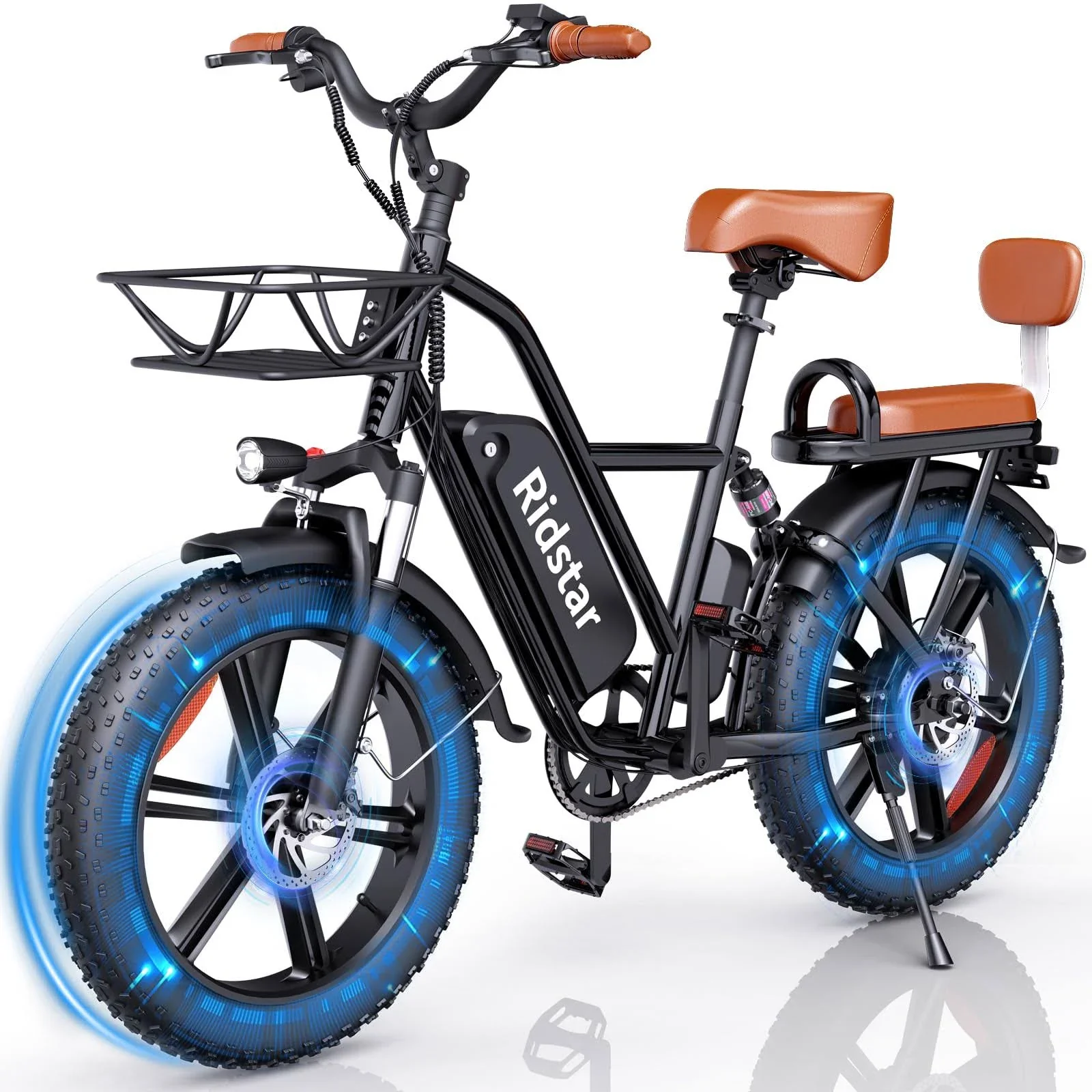 Bopzin 1000W Electric Bike for Adults 48V 15Ah Removable Battery Ebike 20" x 4.0 - 1000W