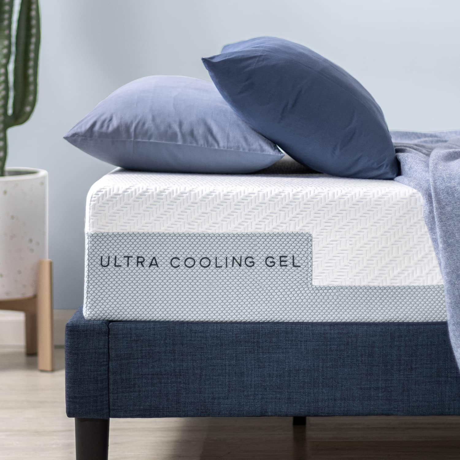 Zinus Materasso Singolo 80x190 cm-Materasso 80x190 Ortopedico a Schiuma Viscoelastica con Cool Gel-Altezza 15 cm–Media Rigidità – Certificato OEKO-TEX – Materasso Ortopedico Ventilato e Anti-Umidità