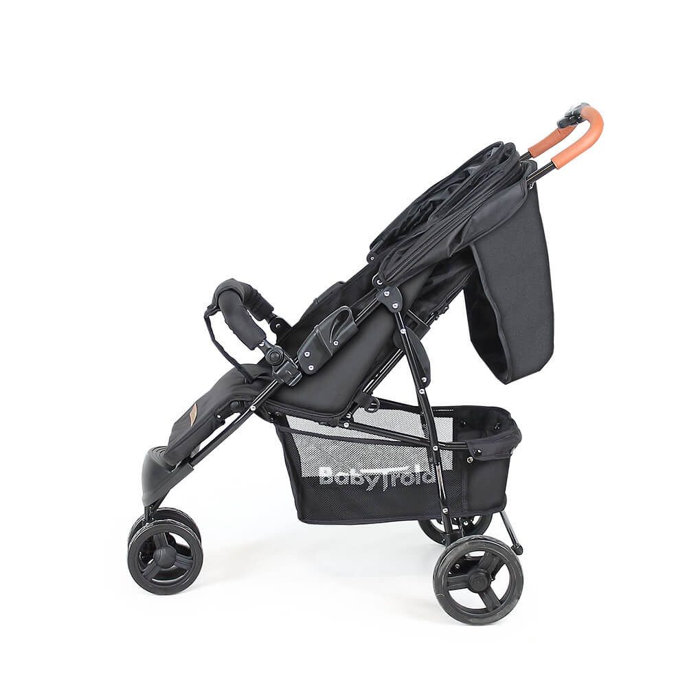Kinder-Buggy Easy Go Buggy Schwarz, verstellbar, bis 22 kg, mit Netz & Korb