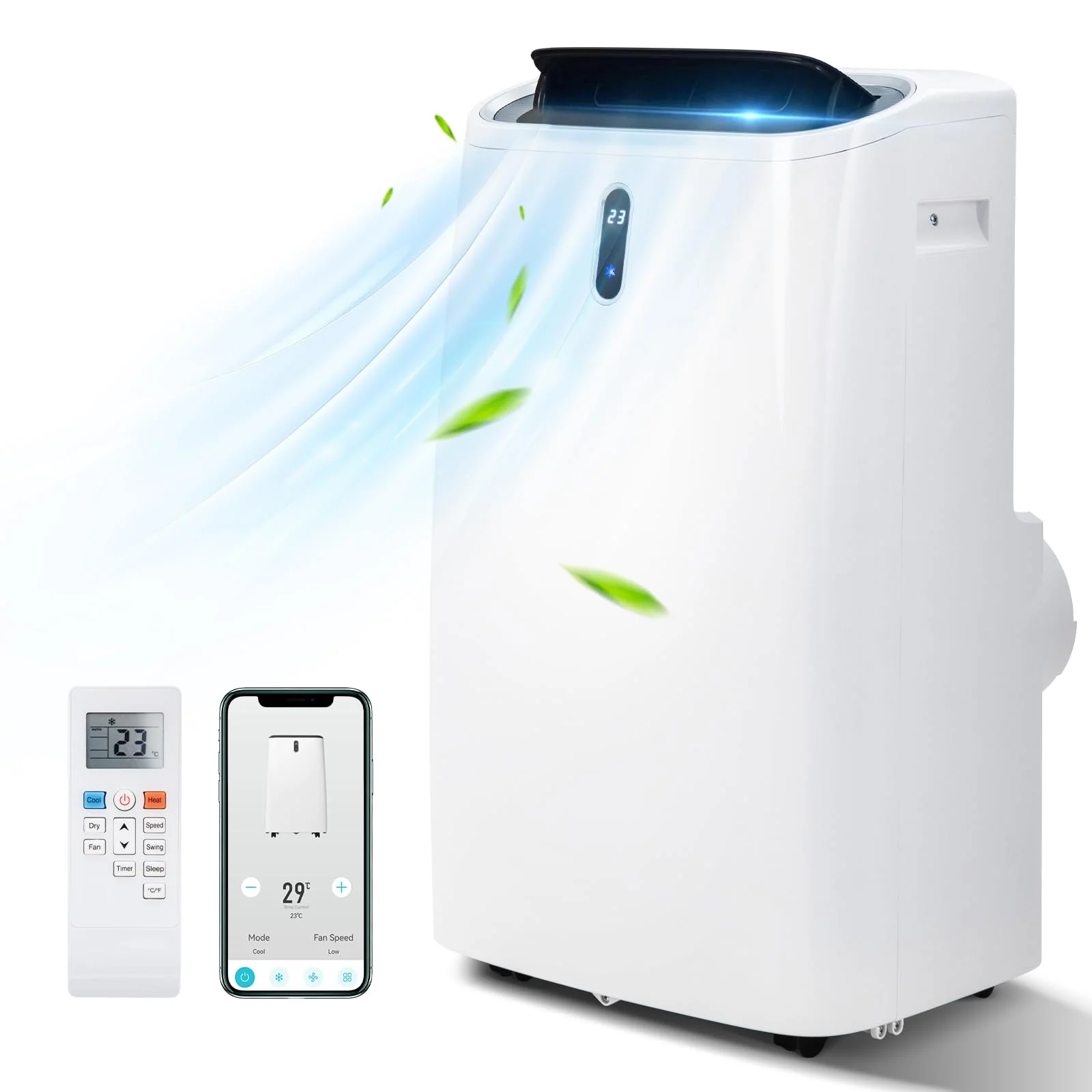 14000 Btu 4 In 1 Wifi Enabled Ac Unit Portable Air Conditioner With Heat Up To 700 Sqft Work With Alexa