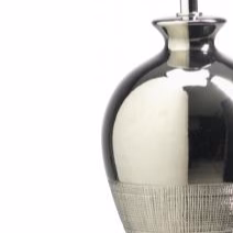 Metallic Ceramic Table Lamp with Inline Switch �C Chrome