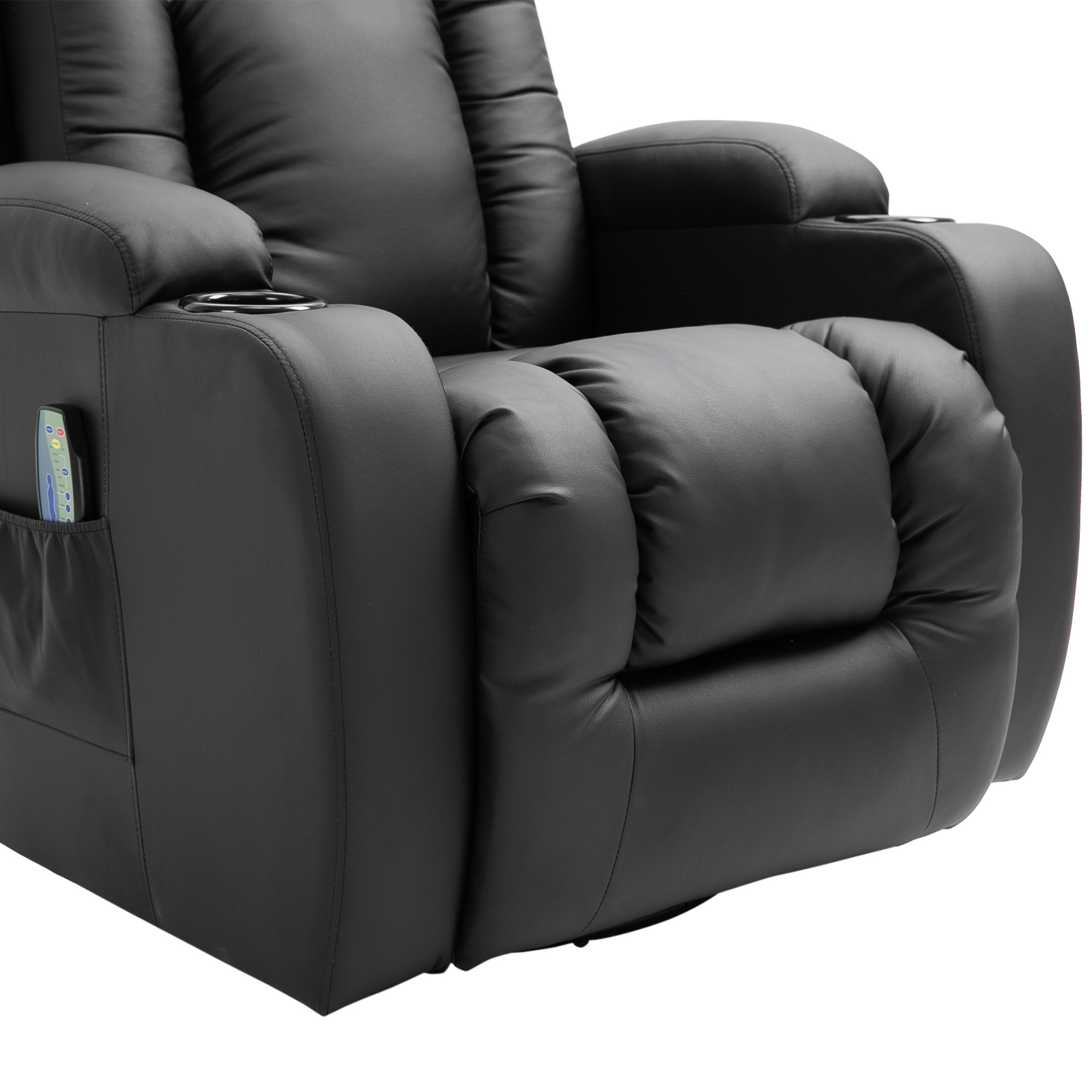 HOMCOM Massagestoel, relaxstoel, schommelfunctie, 8 vibratiepunten, inclusief afstandsbediening, zwart