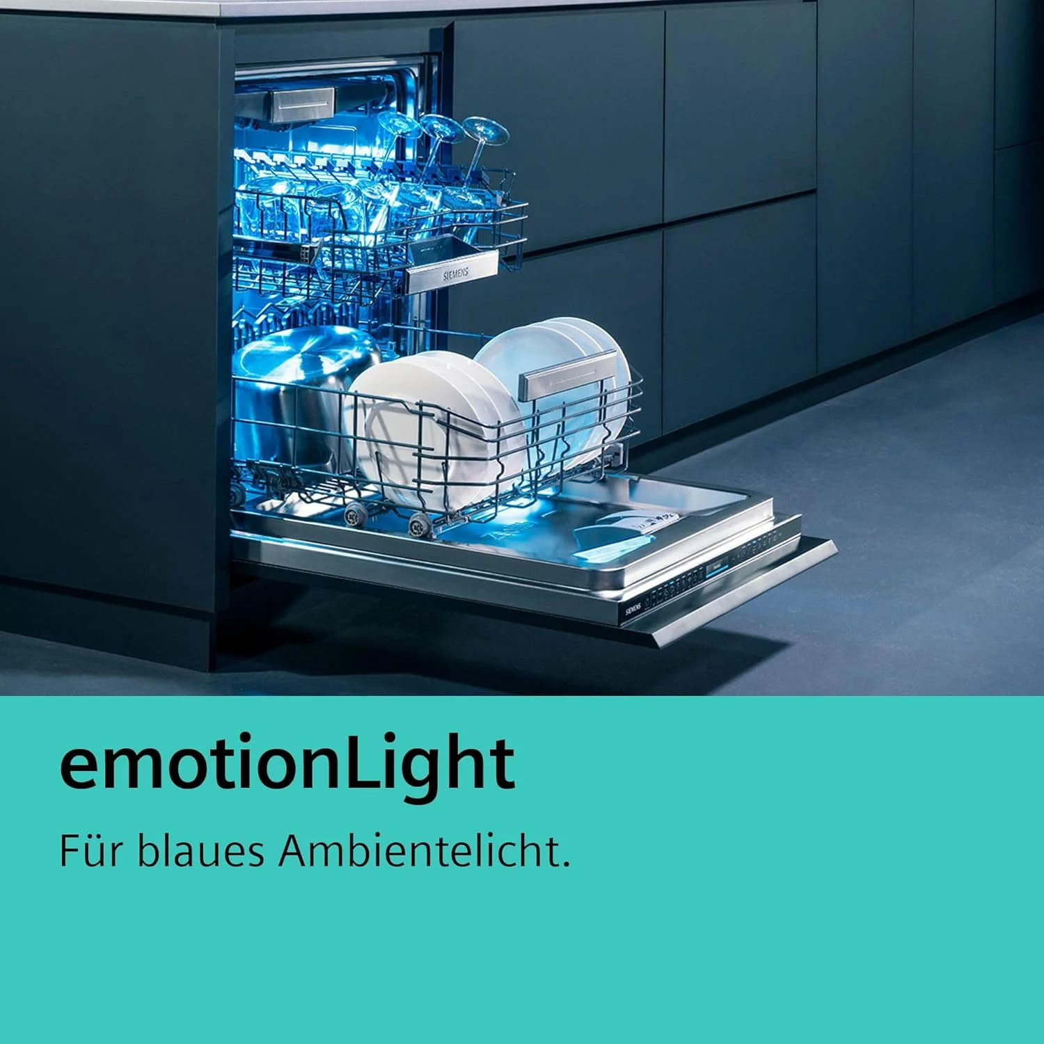 Siemens SR65YX08ME, iQ500 Smarter Geschirrspüler Vollintegriert, 45 cm breit, Besteckschublade, Zeolith, extra leise, aquaStop, automatische Türöffnung nach Programmende, varioSpeed, Innenbeleuchtung