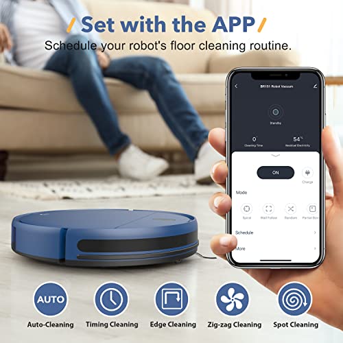 UMMUND Robot Vacuum and Mop Combo, 2 in 1 Robotic Vacuum Cleaner, with WiFi/App/Voice, Schedule Settings, Self Charging, Ideal for Hard Floor, Pet Hair and Low Pile Carpet