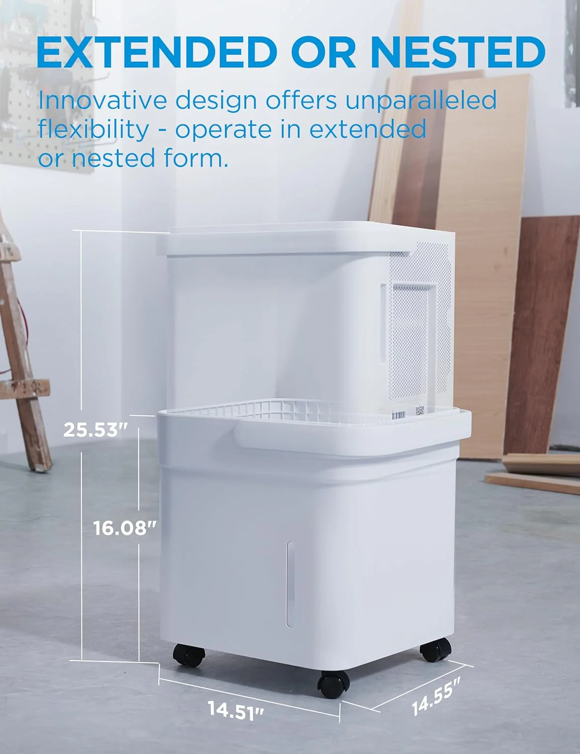 Midea Cube 35 Pint Dehumidifier for Basement and Rooms at Home for up to 3,500 Sq. Ft., Smart Control, Compatible with Alexa (White), Drain Hose Included, ENERGY STAR Most Efficient 2023