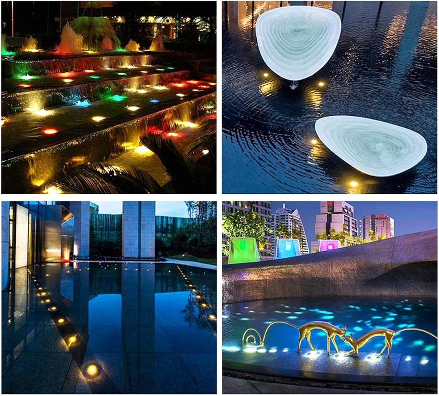 Tauchbarer Led-Poolstrahler – Unterwassereinbauleuchte, Einbaustrahler, Unter Wasser Eingebetteter Poolstrahler, Led 12 V, Wasserdicht, Ip68, Edelstahl, Pool-/Teichbeleuchtung (Warmes Licht 24 W)
