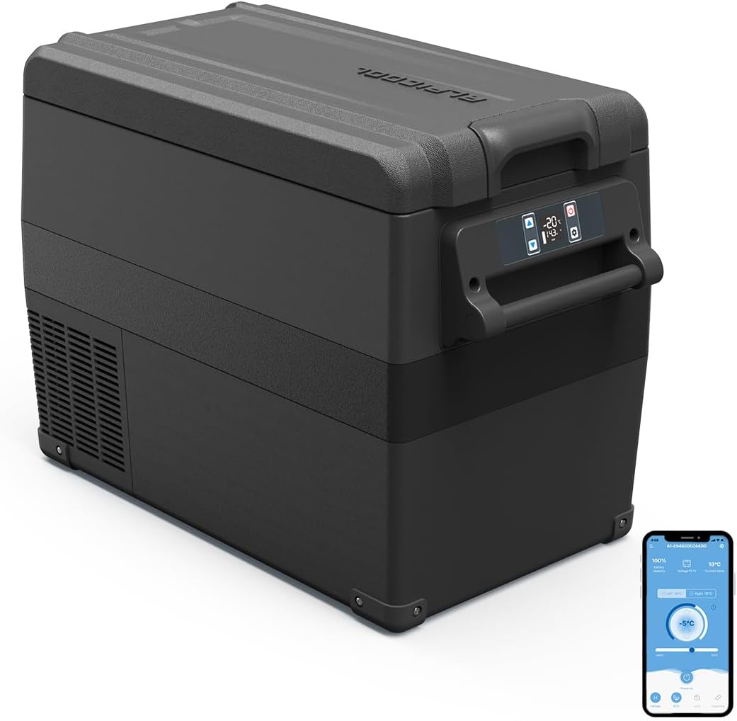 Alpicool NCF45 45L Frigoriferi Portatile Elettrico Frigorifero per Auto Congelatore 12V 24V DC/AC Mini Frigo per Viaggio, Picnic, Campeggio Uso Esterno, da -20℃ a 20℃(nero)