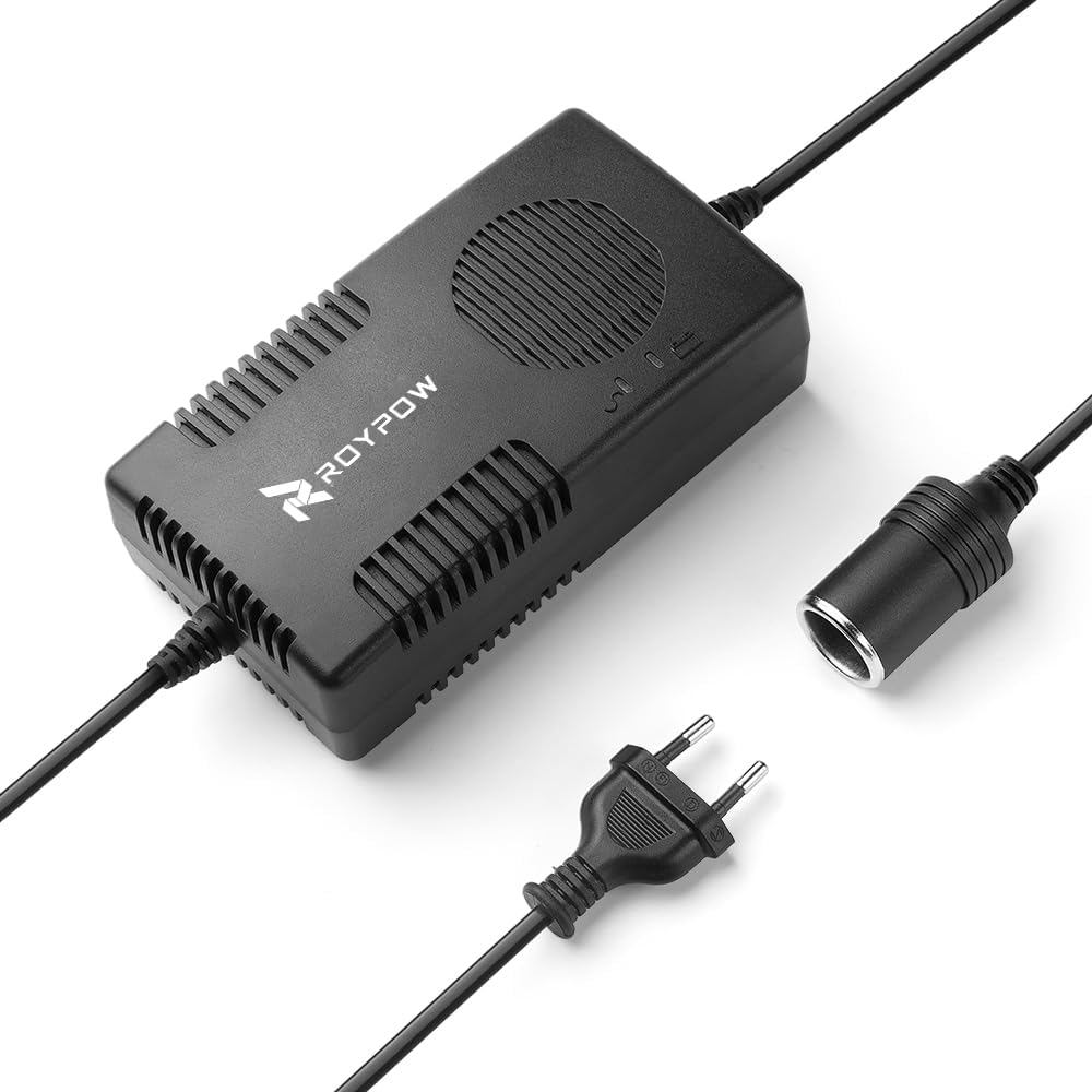 RoyPow 120W (Massimo 150W) Alimentatore Power Supply AC a DC Adattatore 220V/230V/240V a 12V Automobile Presa Accendisigari 12V/10A DC Alimentazione Trasformatore Convertitore