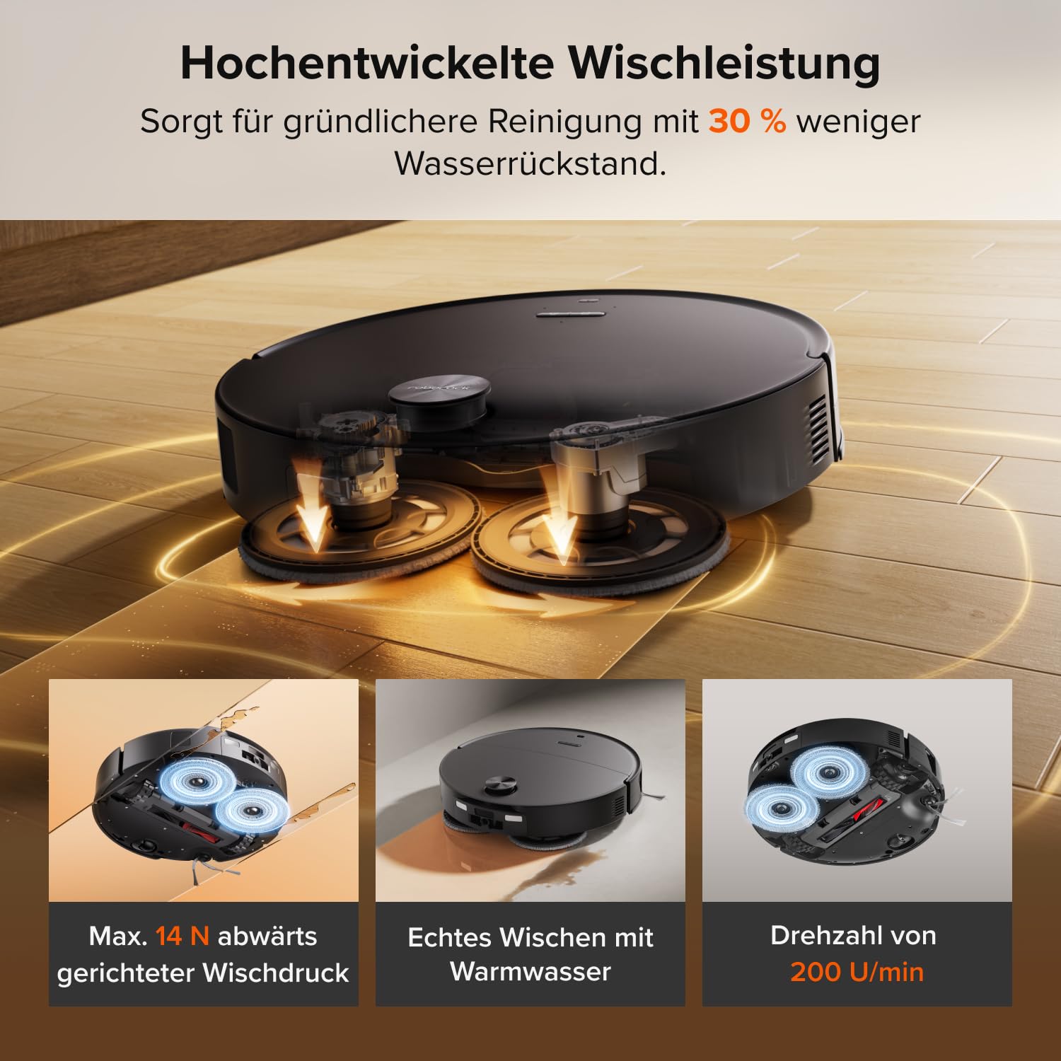 Saugroboter mit Wischfunktion Saros 20 Neo, 36.000 Pa Saugkraft, LiDAR-Navigation und Absaugstation