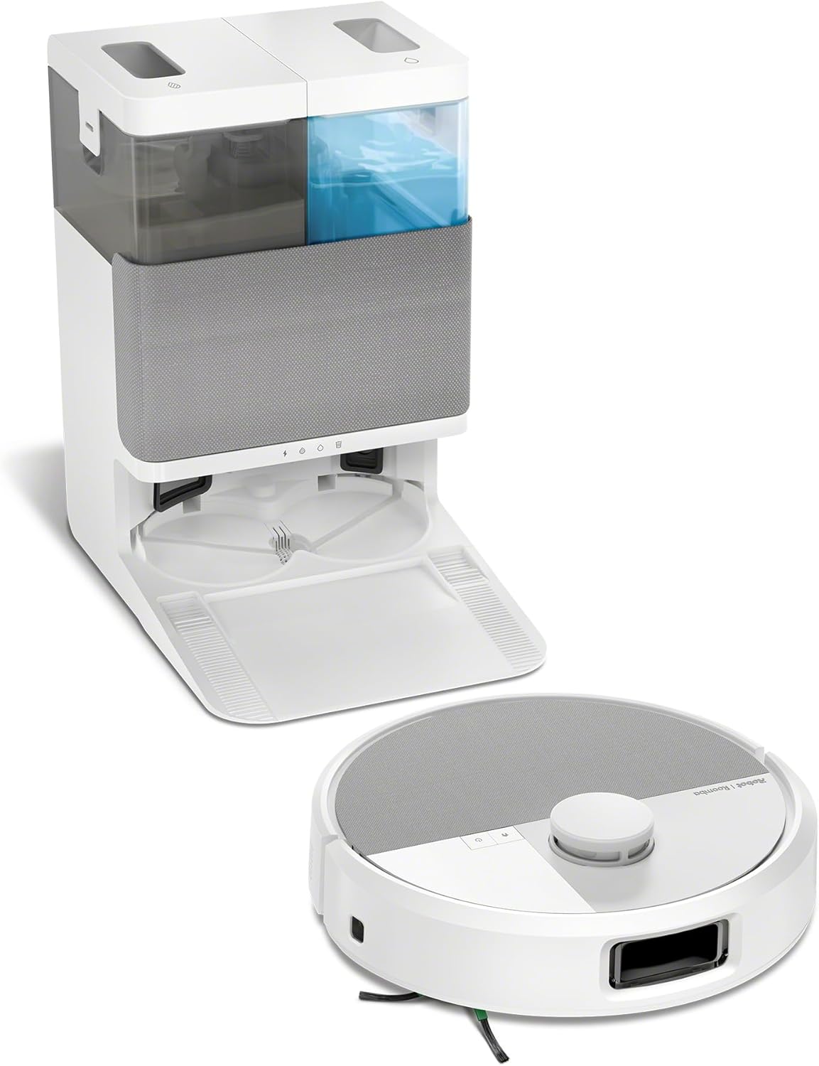 iRobot Roomba Plus 505 Combo + Stazione AutoWash, Robot Aspirapolvere Lavapavimenti, ClearViewPro LiDAR,DualClean,SmartScrub, Riconoscimento Oggetti, Pulizia a Zone, Controllo Vocale e App, Bianco