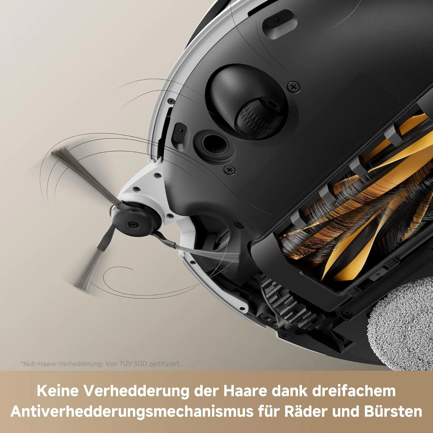Mova V50 Ultra Complete Saugroboter mit Wischfunktion, Einer Saugkraft von 24.000 Pa, anhebbare Navigation mit 6 cm Hindernisüberwindung und Warmwasser-Wischen mit DuoSolution-System, weiß