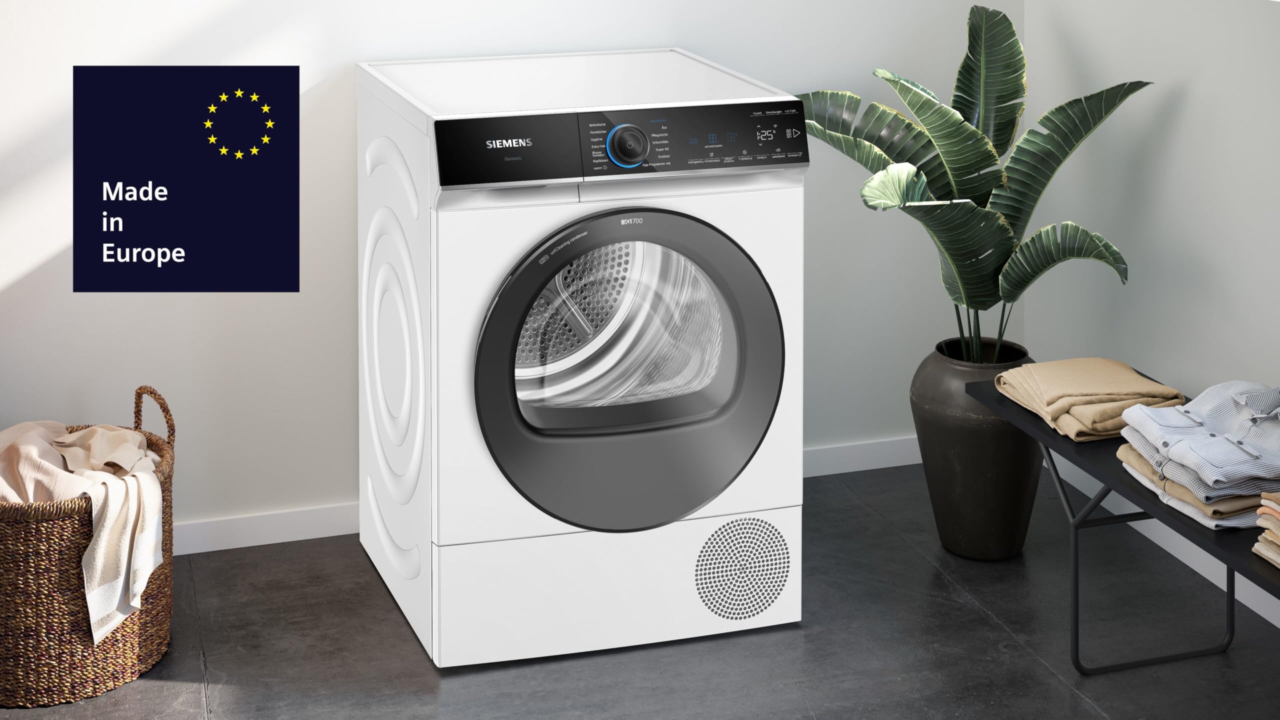 Wärmepumpentrockner WQ46B2D0AM iQ700 9 kg Energieeffizienzklasse B selbstreinigender Kondensator AutoDry Home Connect LED-Trommelbeleuchtung