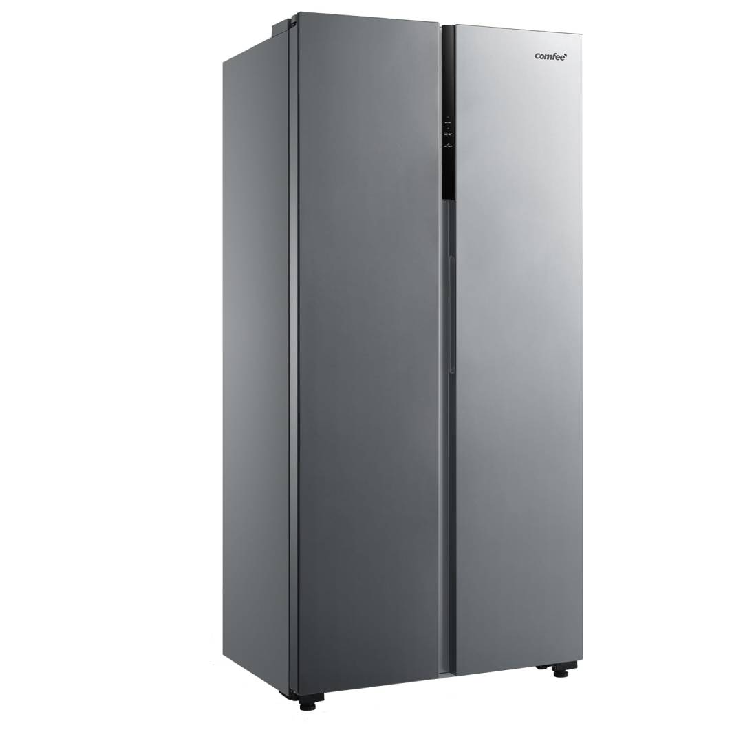 Side-by-Side-Kühlschrank 460 L mit No Frost, Inverter-Kompressor und LED-Display, freistehend in Edelstahl