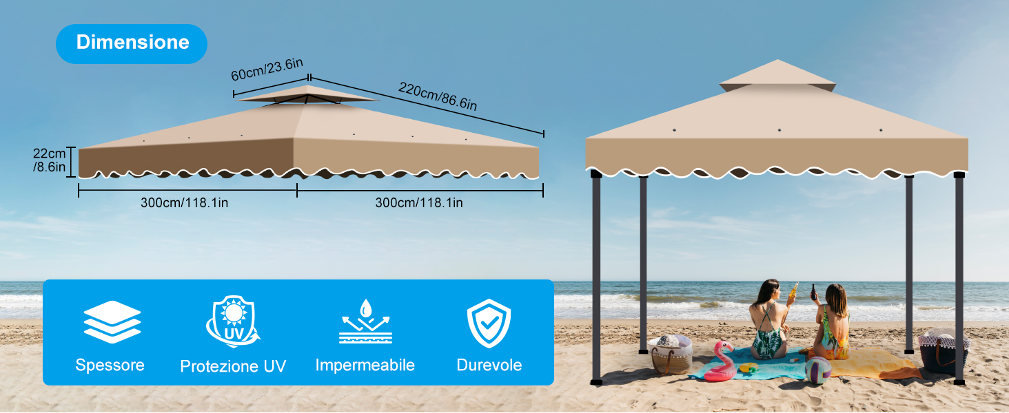 gazebo 3x3 ricambio