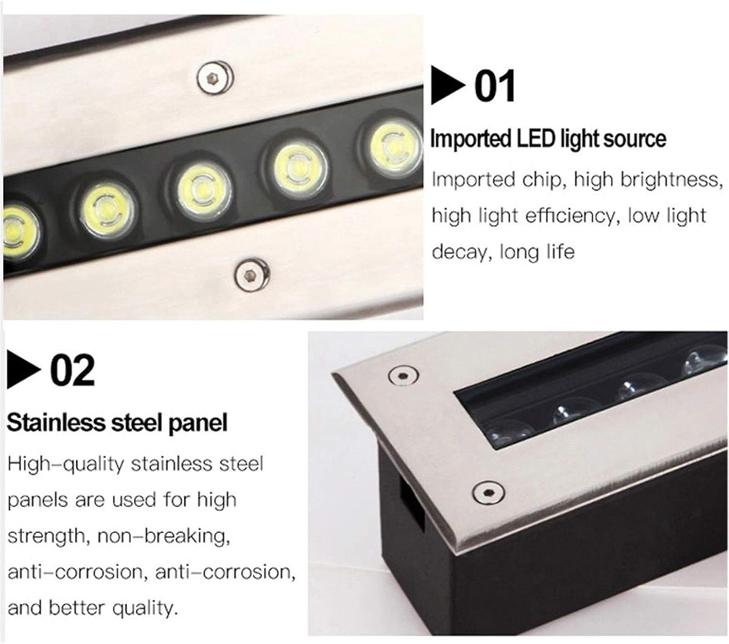 Led Bodeneinbaustrahler Rechteck aussen bodenleuchten IP67 wasserdicht Bodeneinbauleuchten für Außenbereich, Terrasse, Garten, Schwimmbadflur(Grün,36W)