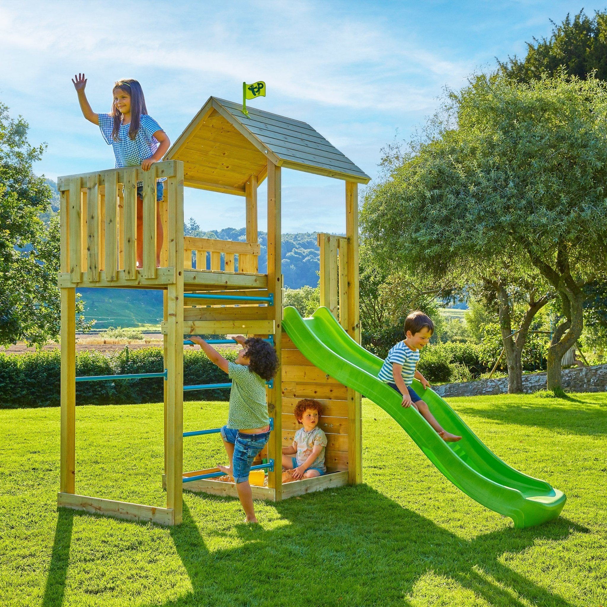 TP Skywood Klimtoren van Hout met Glijbaan en Sky Deck C FSC Gecertificeerd