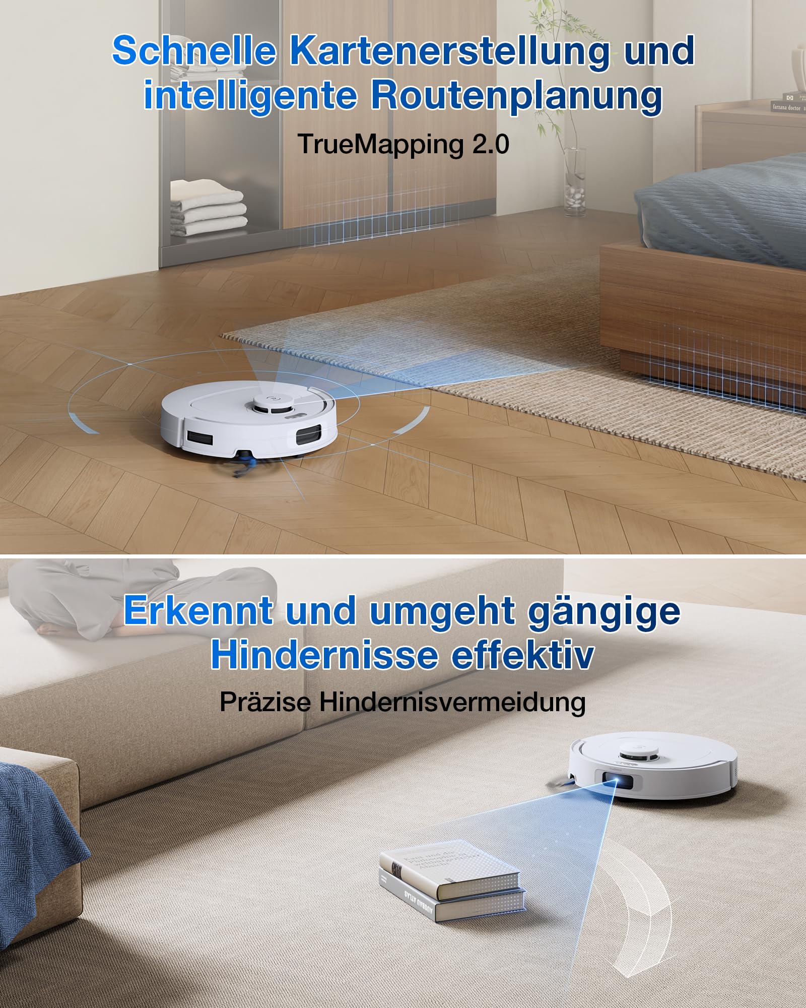 Saugroboter mit Wischfunktion T30e Omni, 25.000 Pa Saugkraft, OZMO Turbo 2.0 und ZeroTangle 3.0