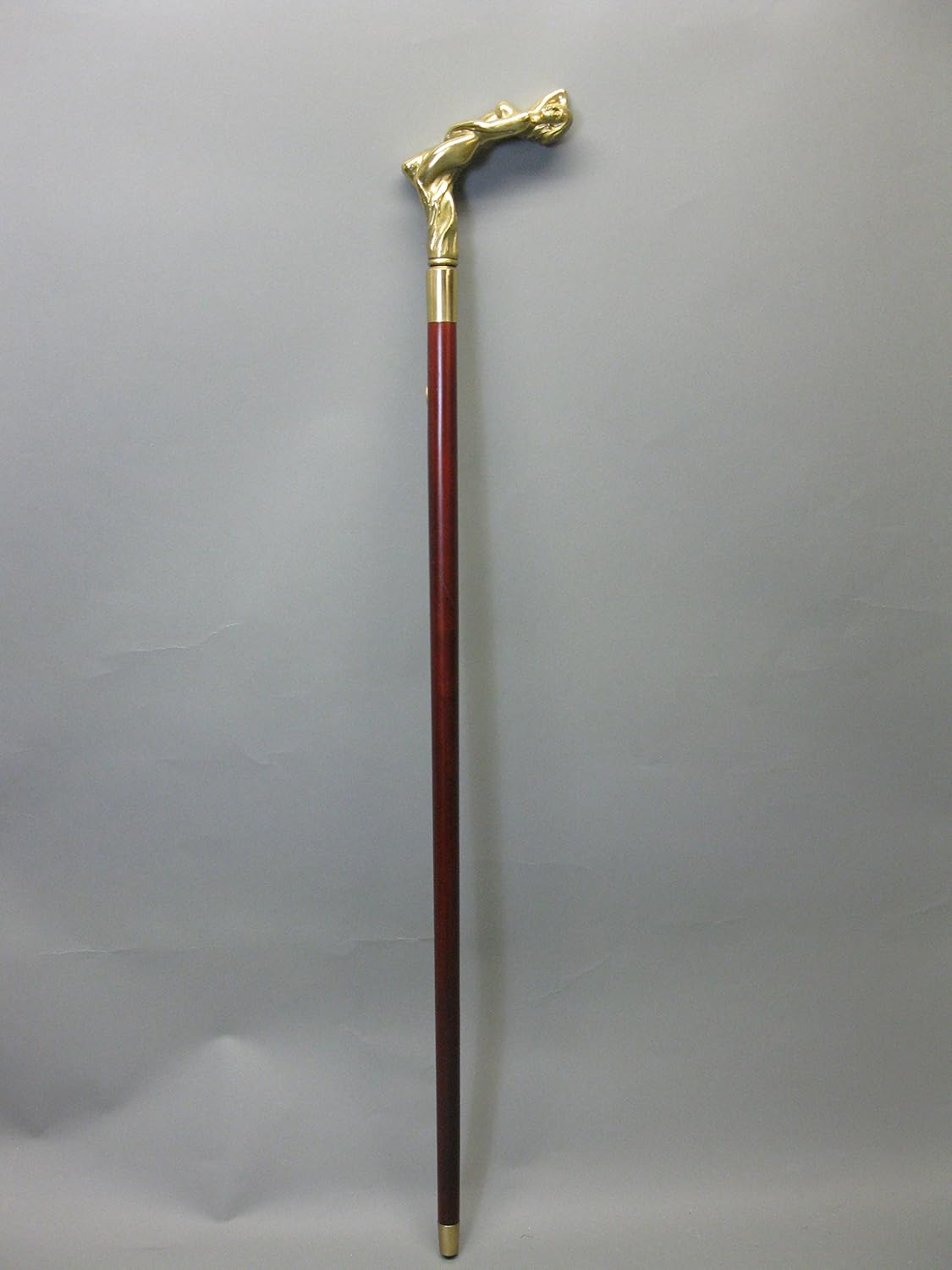 Holz Akt Gehstock mit Messinggriff Spazierstock 95cm Wanderstock M61 Walking Stick