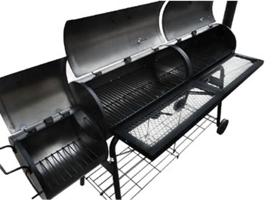 Festnight Barbecue Carbone/Legno/Carbonella con Affumicatore Nevada XL Nero da Giardino/Patio/Esterno
