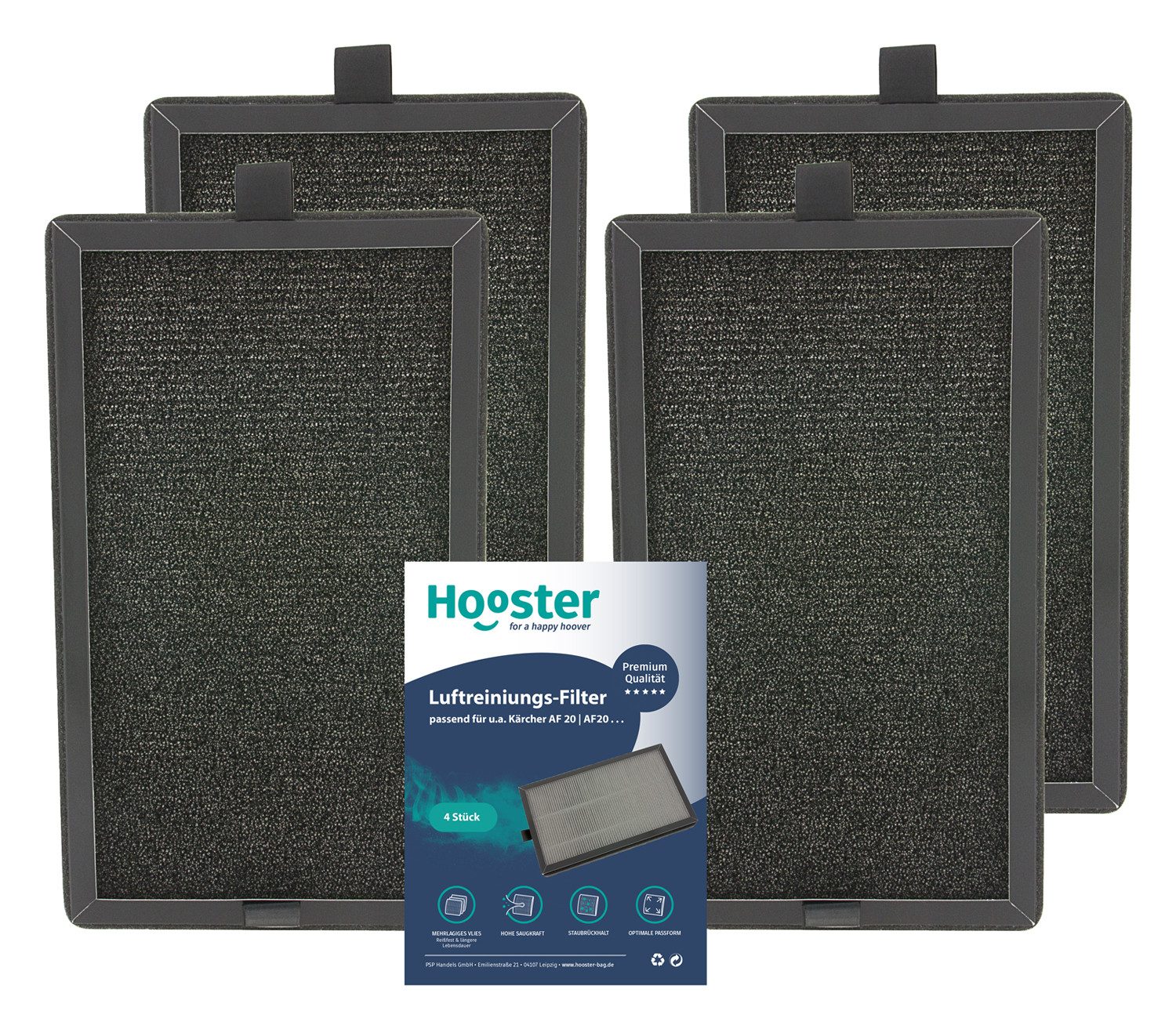 Luftfilter 4er-SET HEPA Filter kompatibel mit Kärcher AF 20 Luftreiniger