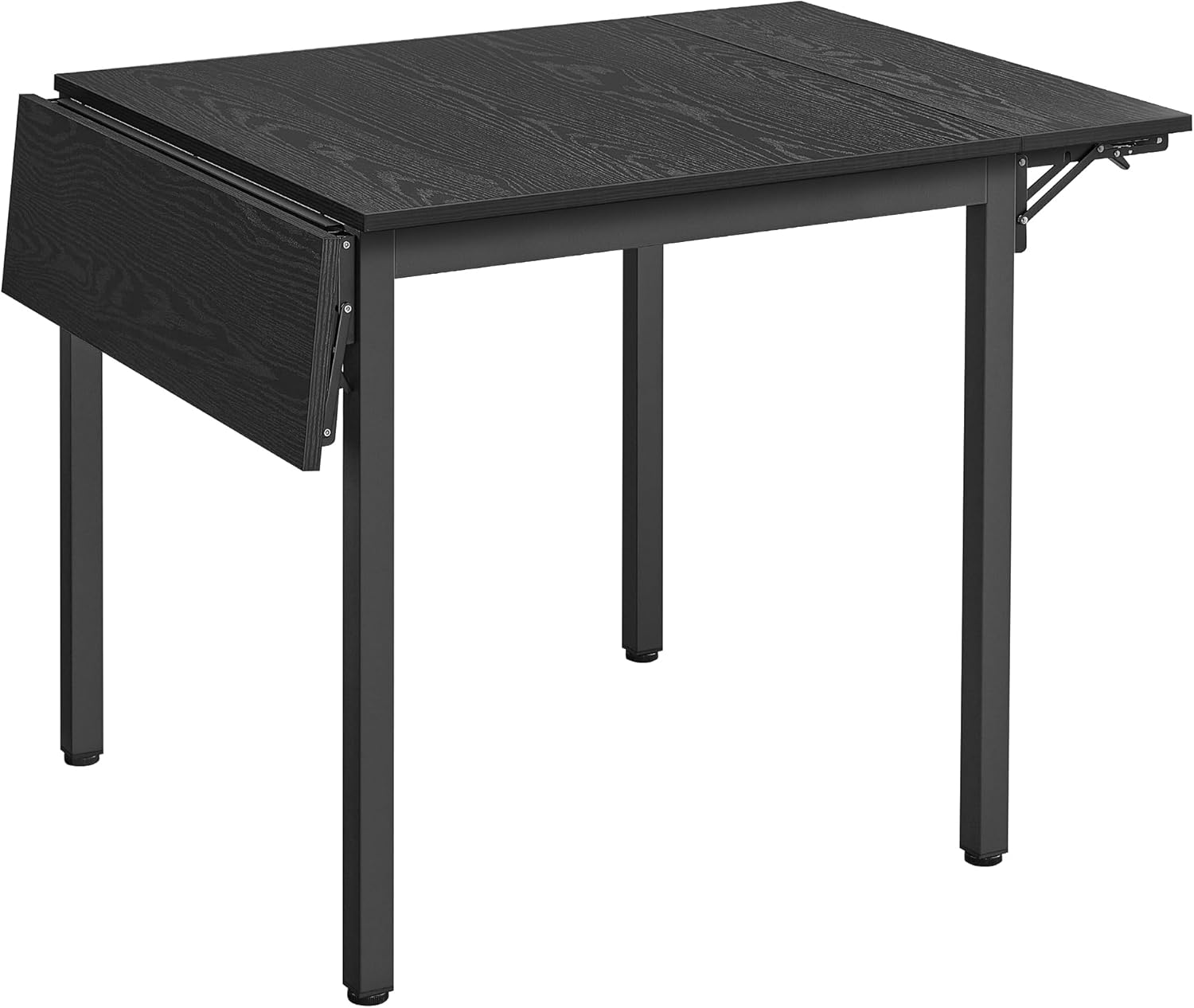 VASAGLE Tavolo da Pranzo Estensibile, Tavolo Pieghevole per 2-4 Persone, Tavolo da Cucina per Piccoli Spazi, Nero Ebano e Nero Inchiostro KDT077B03