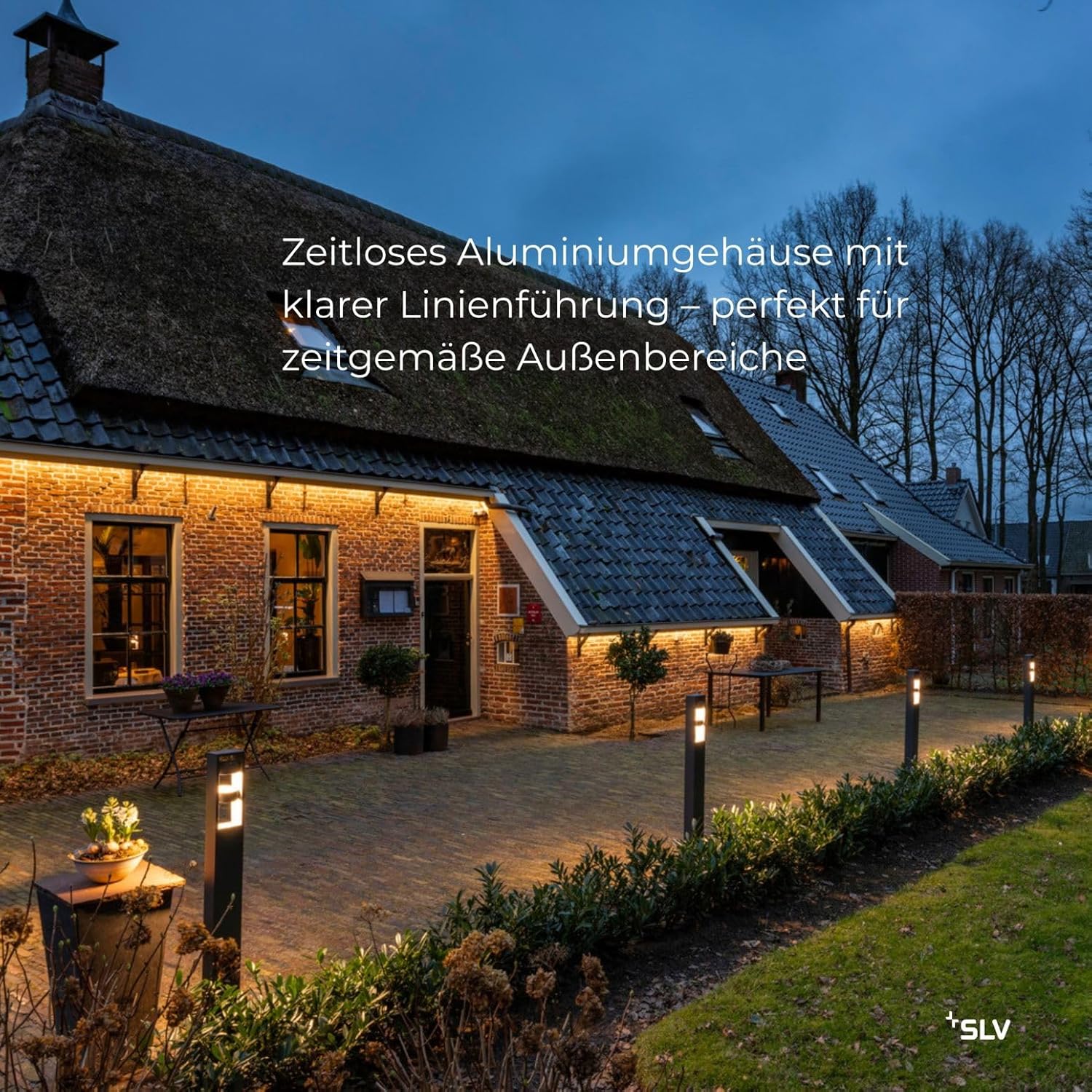SLV ESKINA FRAME 75 | Stehleuchte, LED Außen-Beleuchtung für Wege, Eingänge, Outdoor Garten-Lampe, Außenleuchte | CCT switch 3000/4000K, IP65, 2400lm, 2x LED Inside, anthrazit