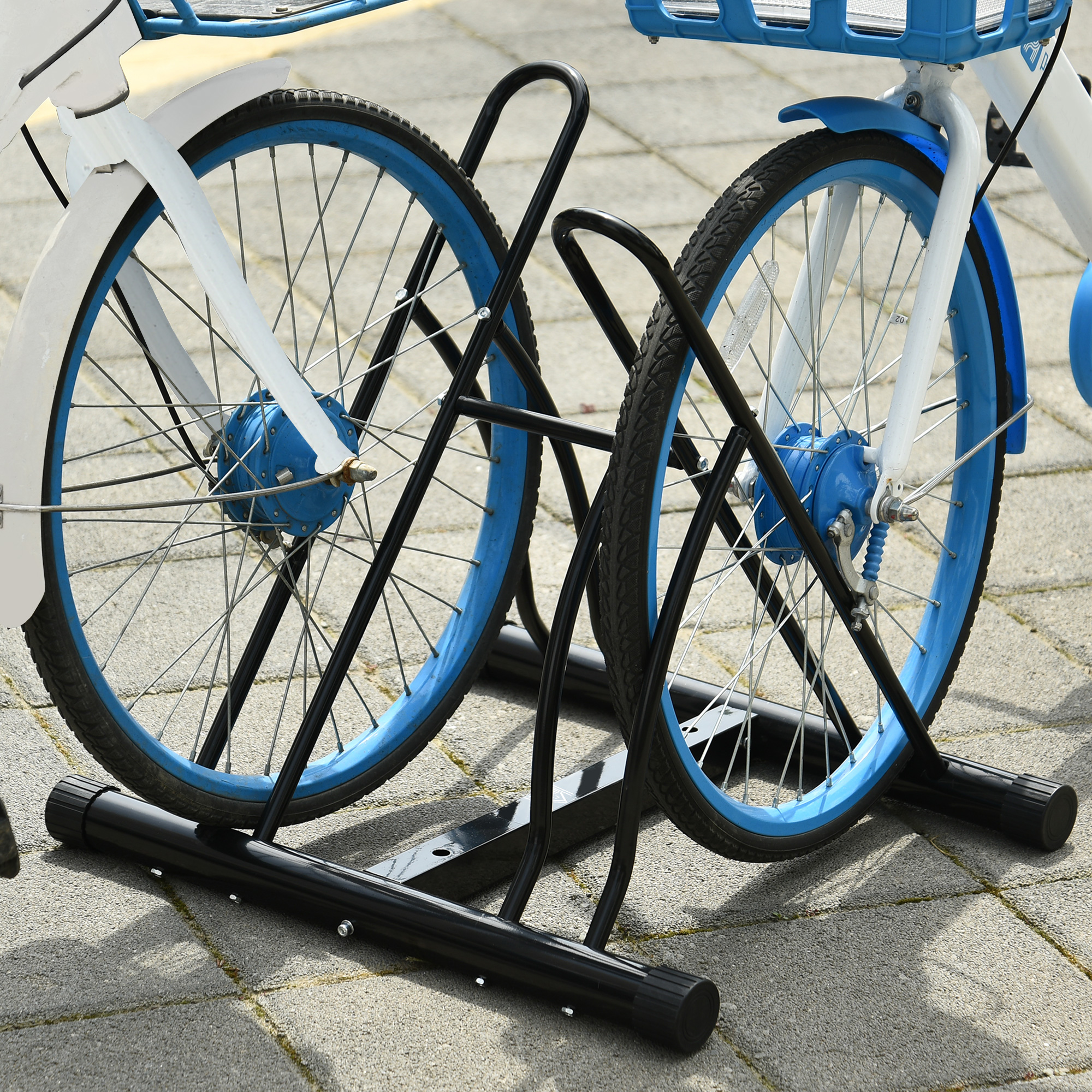 HOMCOM Fahrradständer, Montageständer, Fahrrad Zubehör, Metall, Schwarz, 60 x 54 x 57