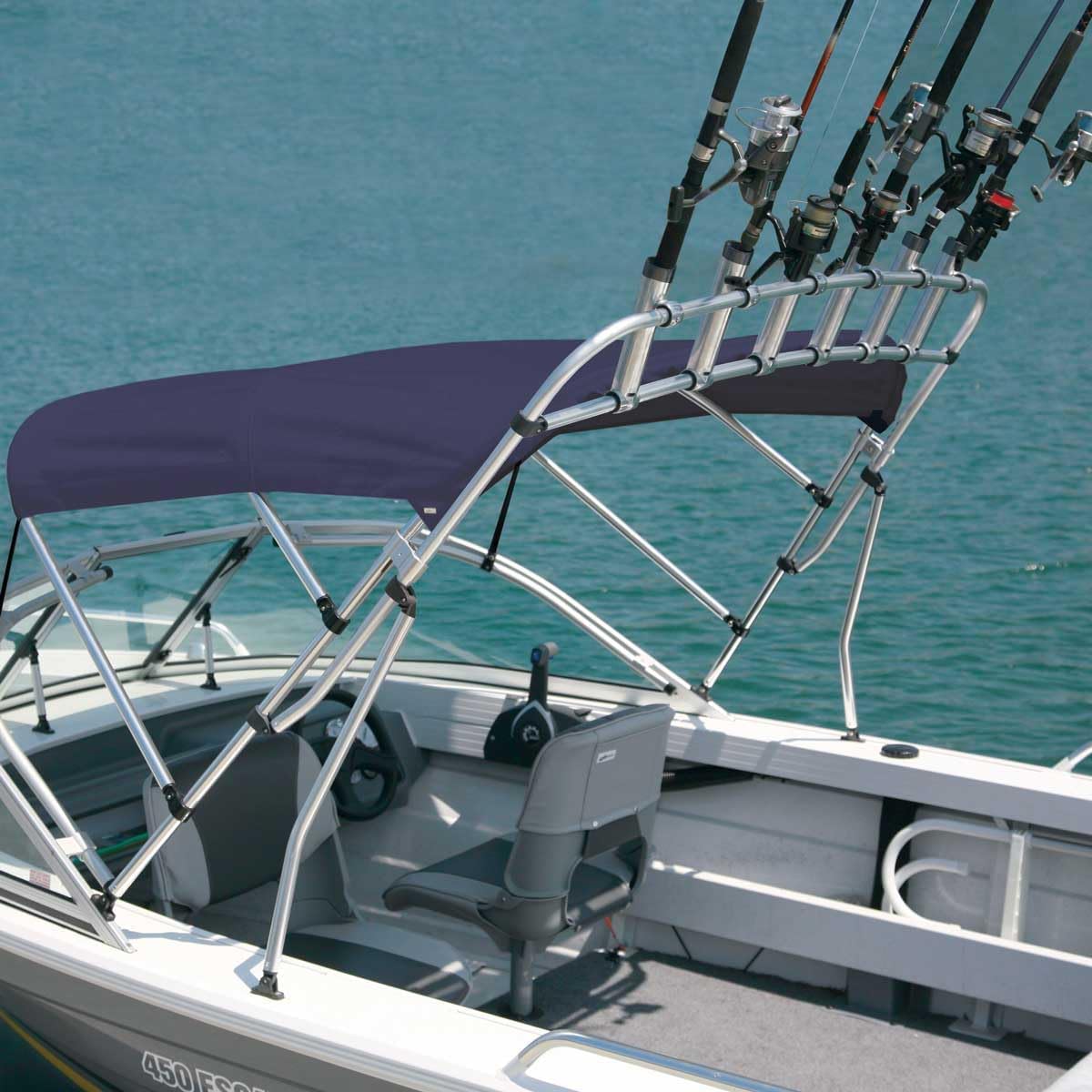 Oceansouth Angelrutenhalter CLAMP-ON Aluminium für Biminis