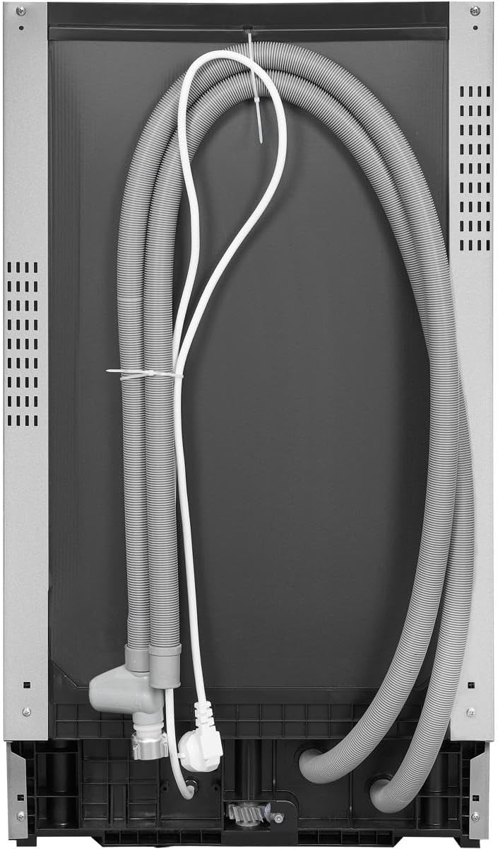 Exquisit Geschirrspüler, Spülmaschine, 45 cm Breite, Teilintegriert, 9 Maßgedecke, 9 Liter, Startzeitvorwahl, ECO-Modus, Geschirrspüler 45 cm, EGSP51009-EB-030E inox