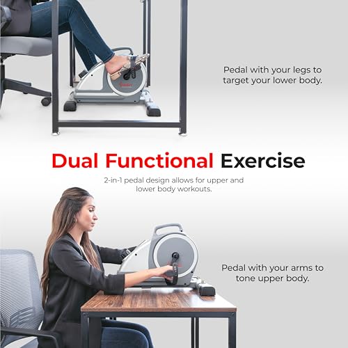 Sunny Health & Fitness Mini cyclette magnetica da scrivania, pedaliera a doppia funzione con monitor digitale e maniglia per il trasporto – SF B020026 : Amazon.it: Sport e tempo libero