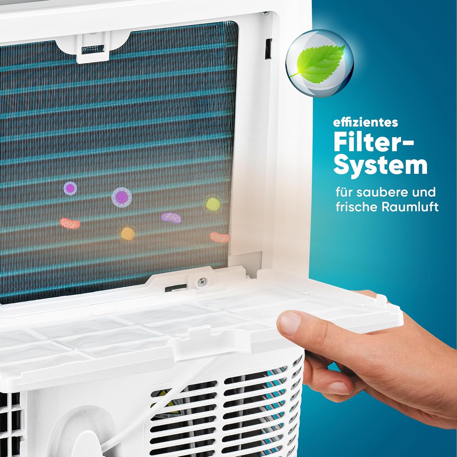 Klimaanlage Mobil 12000 BTU/h (3.500 Watt) - Mobiles Klimagerät 4in1 mit WiFi/App Monoblock Kältemittel - Fernbedienung, 24h-Timer, Luftentfeuchter, Nachtmodus (12000 BTU)