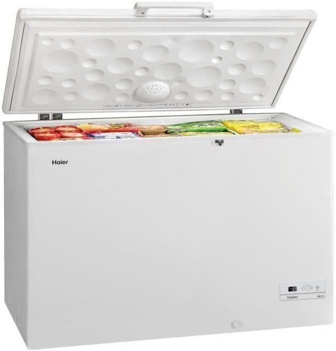 Haier HCE520E Freezer, 508 Litres, Static Antibacterial Treatment, Adjustable Temperature, LED Light, Class E, 154.5 x 75 x 89 cm, White