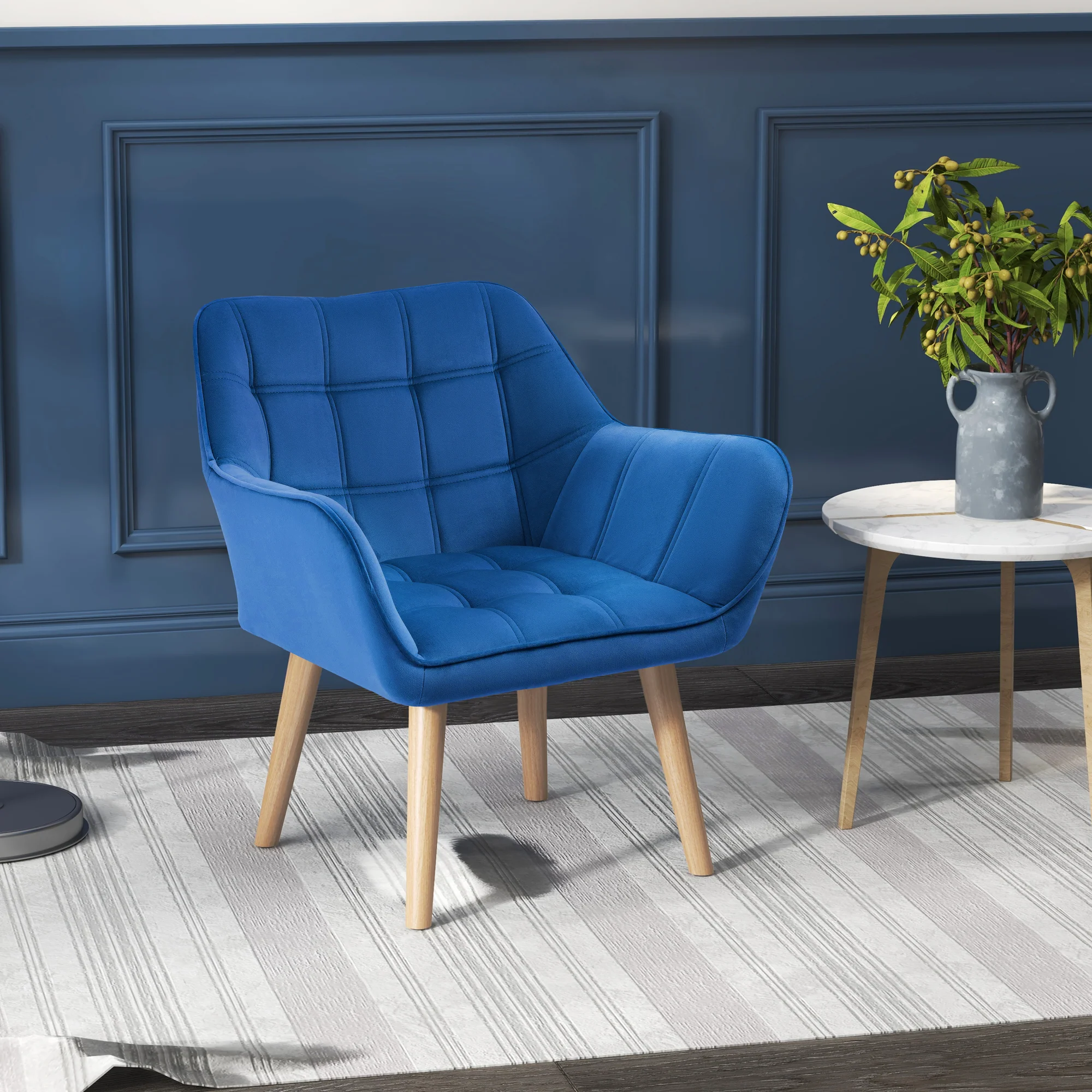 HOMCOM Polsterstuhl Skandi-Design kräftige Farben Blau