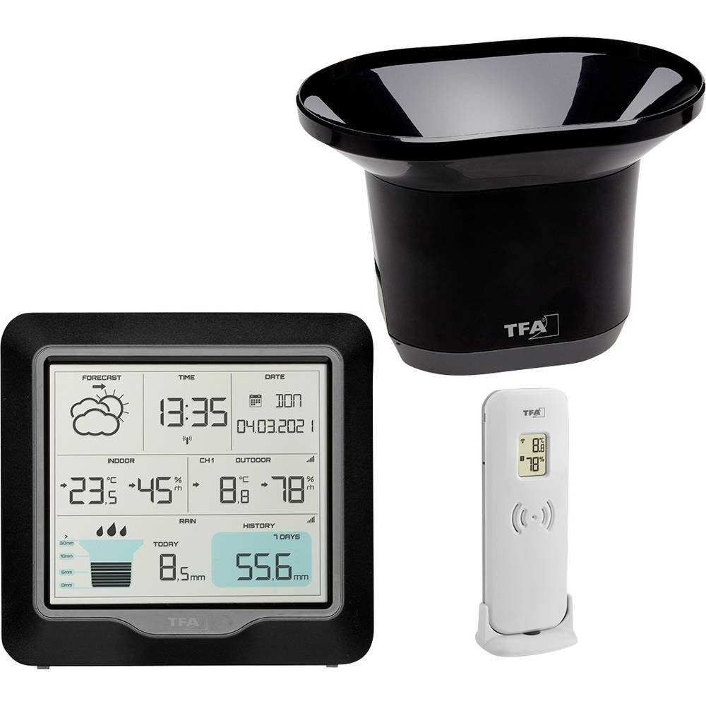Wetterstation Funk-Wetterstation mit Regenmesser 35.1160.01