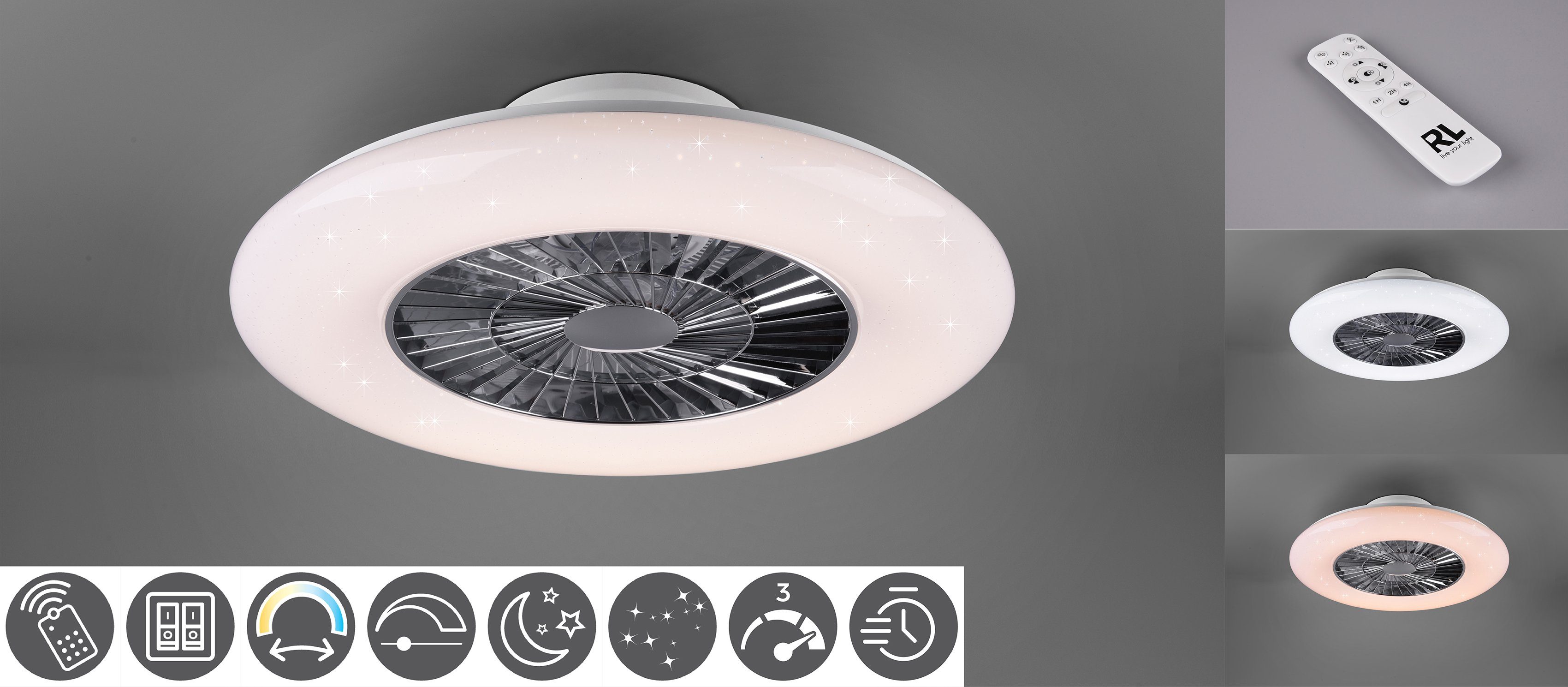 LED Deckenleuchte Visby Deckenventilator