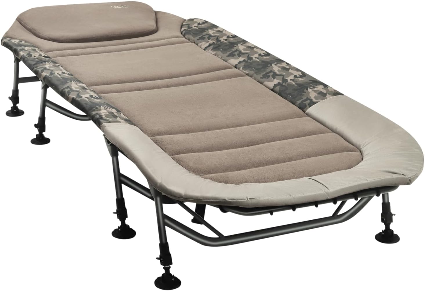 MK-Angelsport Anglerliege XL bis 150kg Fort Knox Karpfenliege X-Pro Camo Angelliege Bedchair Gartenliege Liege 8-Bein Gästebett Camping Olivgrün