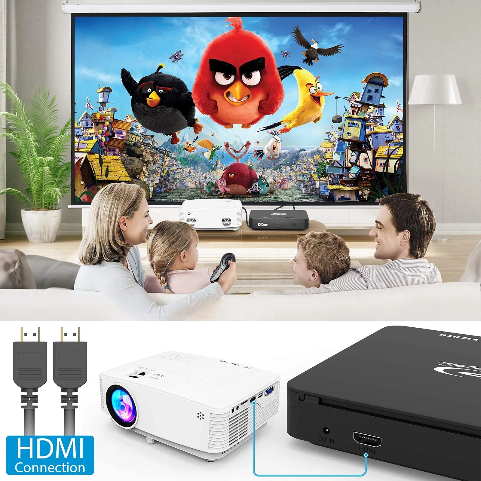 Super Mini Blu ray Disc Player for TV,1080P Blue ray HD DVD Player
