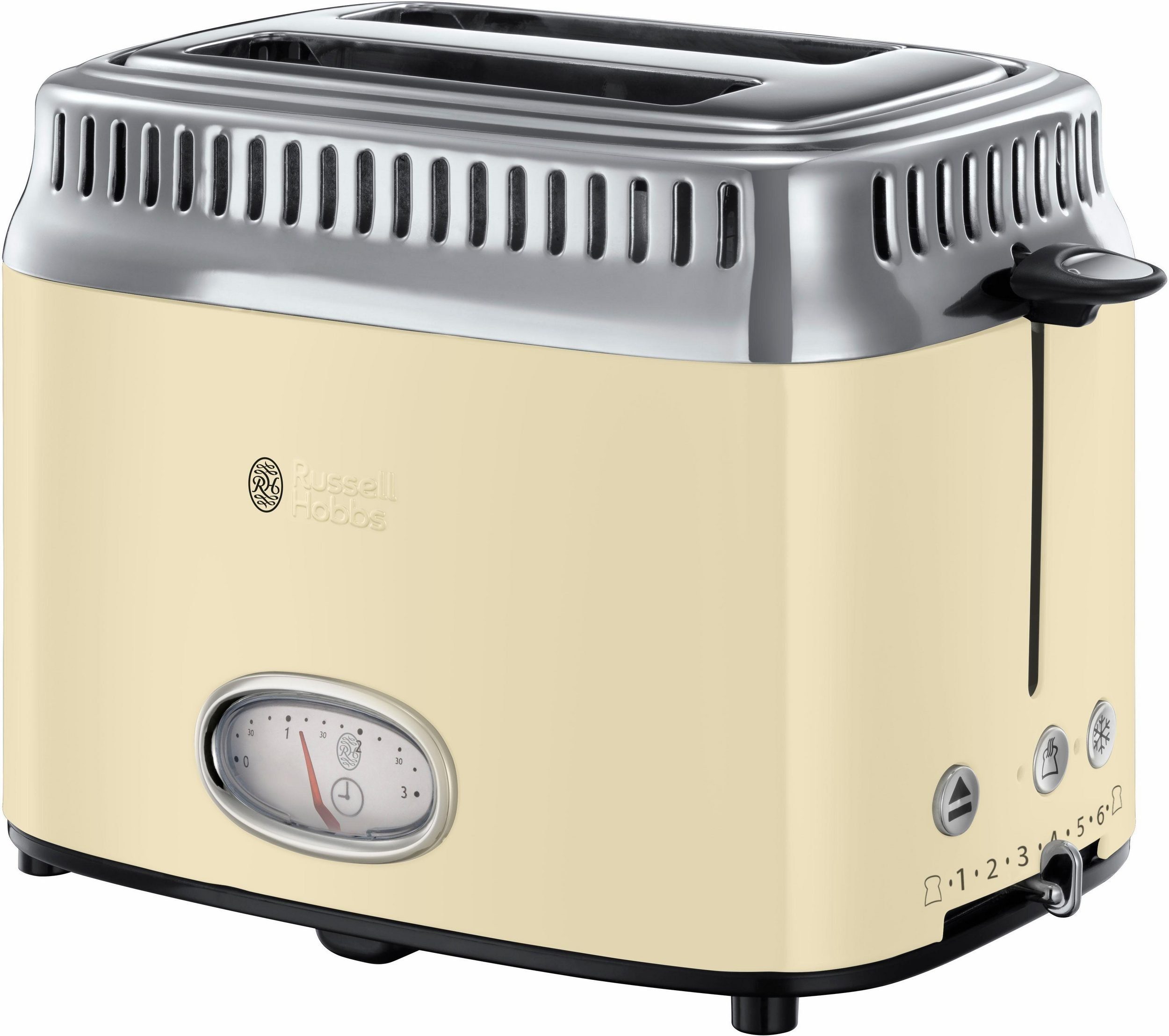 Toaster Retro Vintage Cream 21682-56 Auftaufunktion 1300W 6 Stufen