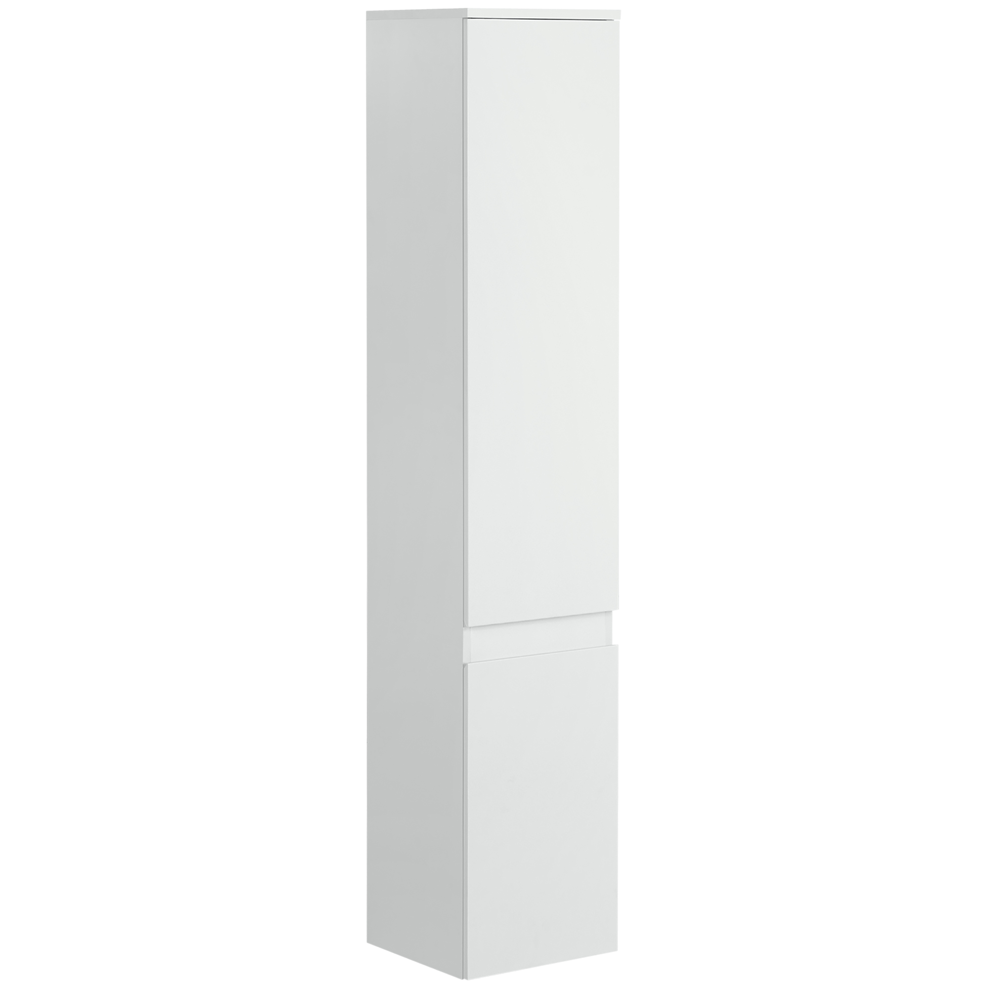 kleankin Badezimmerschrank, 5 Fächer, unsichtbare Griffleisten, weiß, 30 x 28 x 152,5 cm