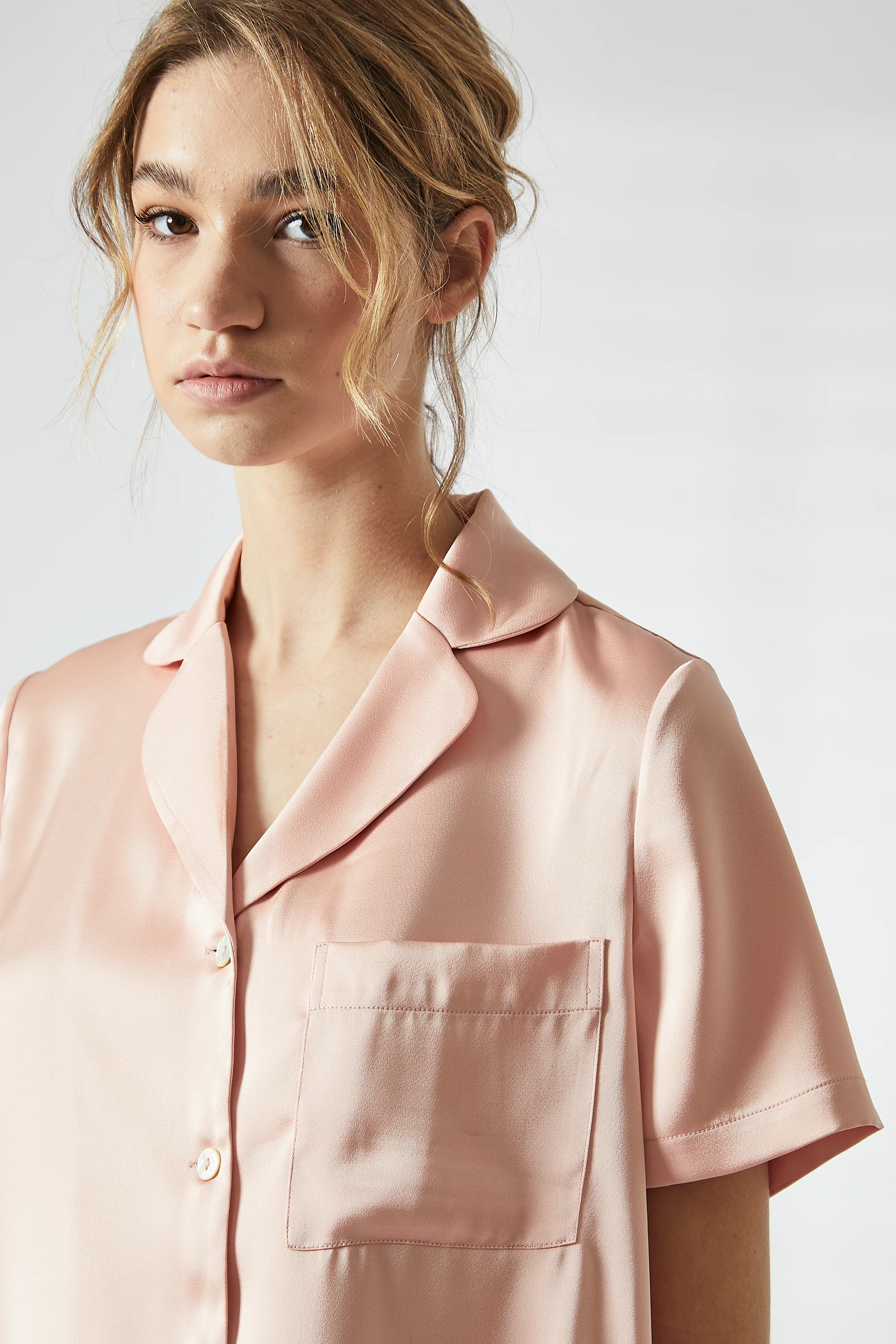 Dusty Pink Short Satin Pyjama Set