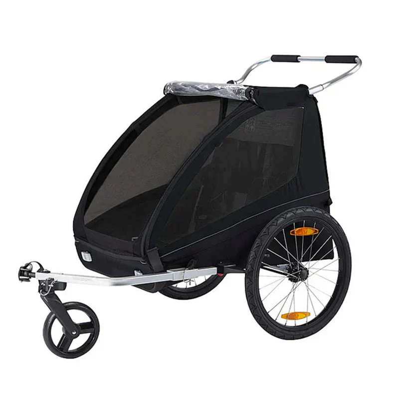 2-Seat Bicycle Trailer and Stroller 鈥�Black