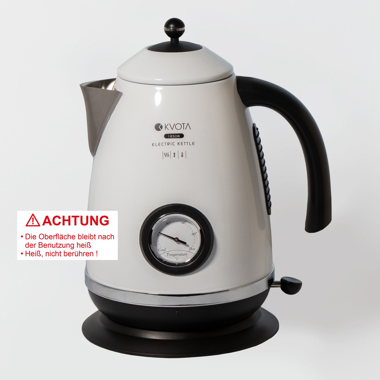Wasserkocher Elektrischer Wasserkocher STYLE 1,7 L im Retro-Style, Edelstahl 2200w