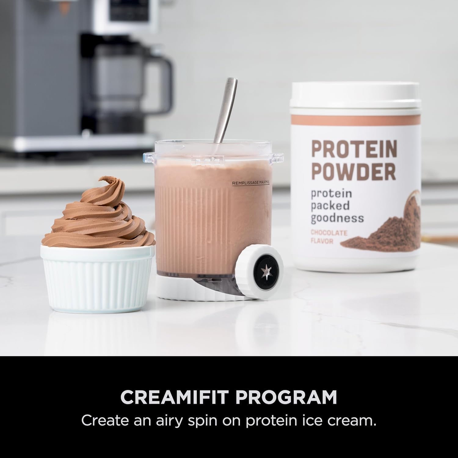 Ninja CREAMi Scoop and Swirl Soft Serve und Eismaschine mit 2x Dosen, 13 Funktionen, macht Eis, Softserve, Gelato, Sorbet, Milchshakes und mehr, Mix-In Option, Platinum Silver, NC701UK